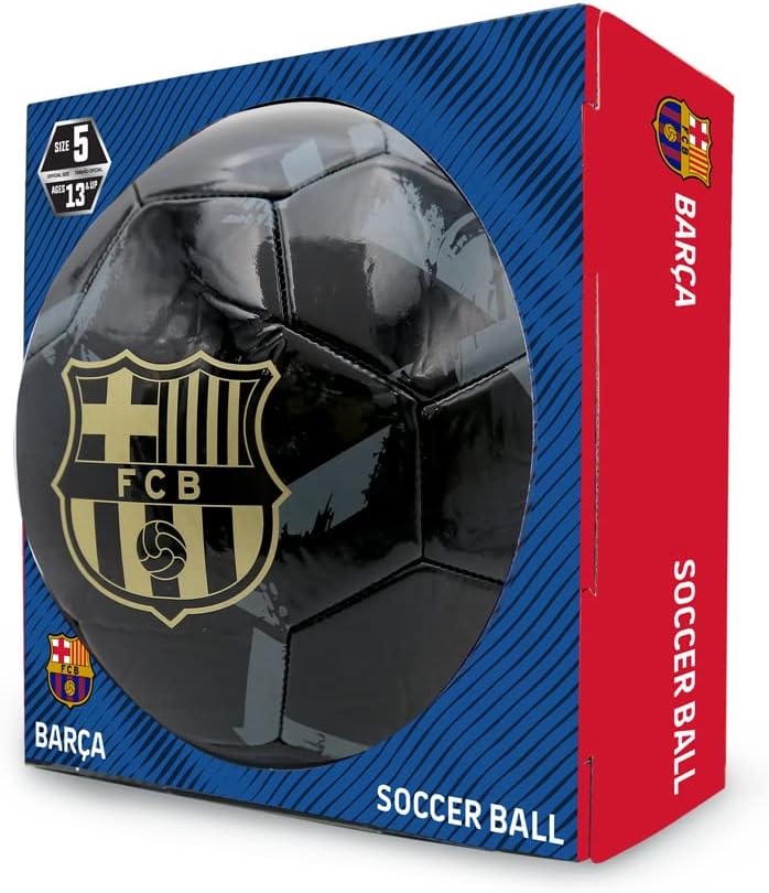 Officially Licensed FC Barcelona Pop Art Black Soccer Ball