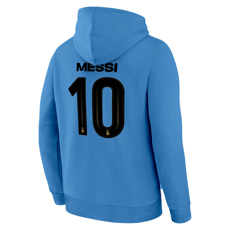 Lionel Messi Hoodie Back Light Blue