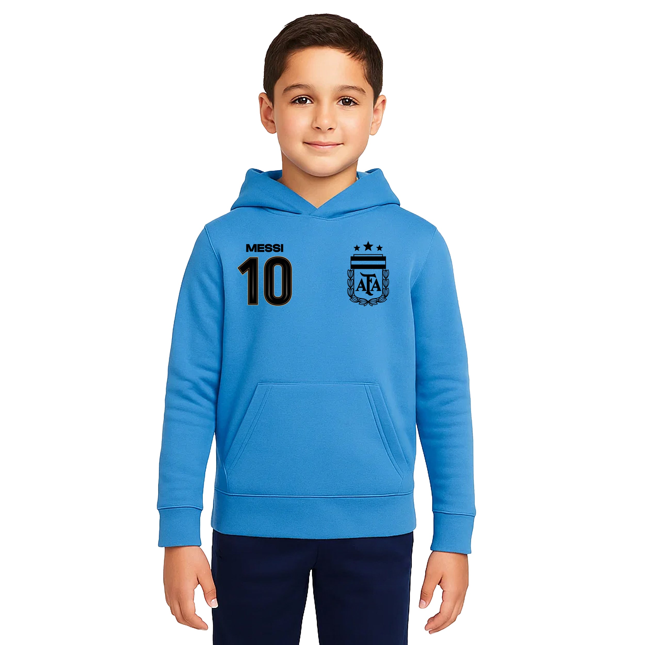 Lionel Messi Light Blue Hoodie Model