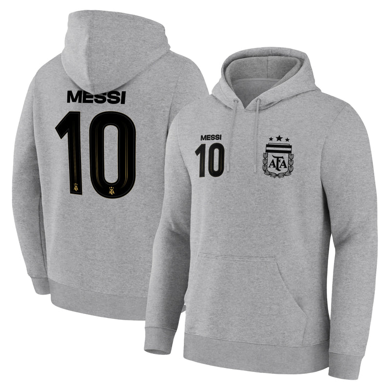 Lionel Messi Hoodie Front Back Light Grey