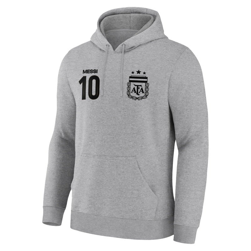 Lionel Messi Hoodie Front Light Grey