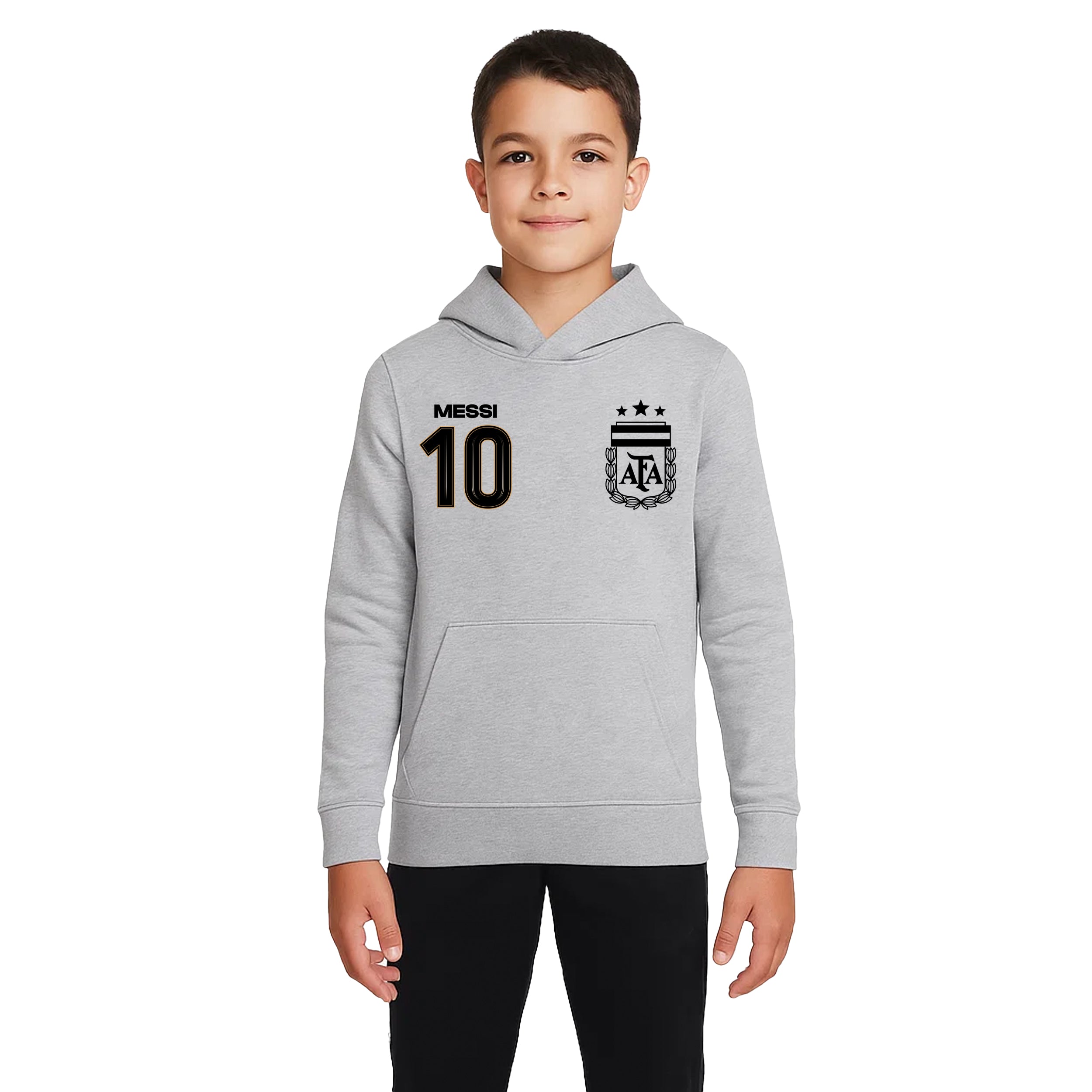 Lionel Messi Light Grey Hoodie Model