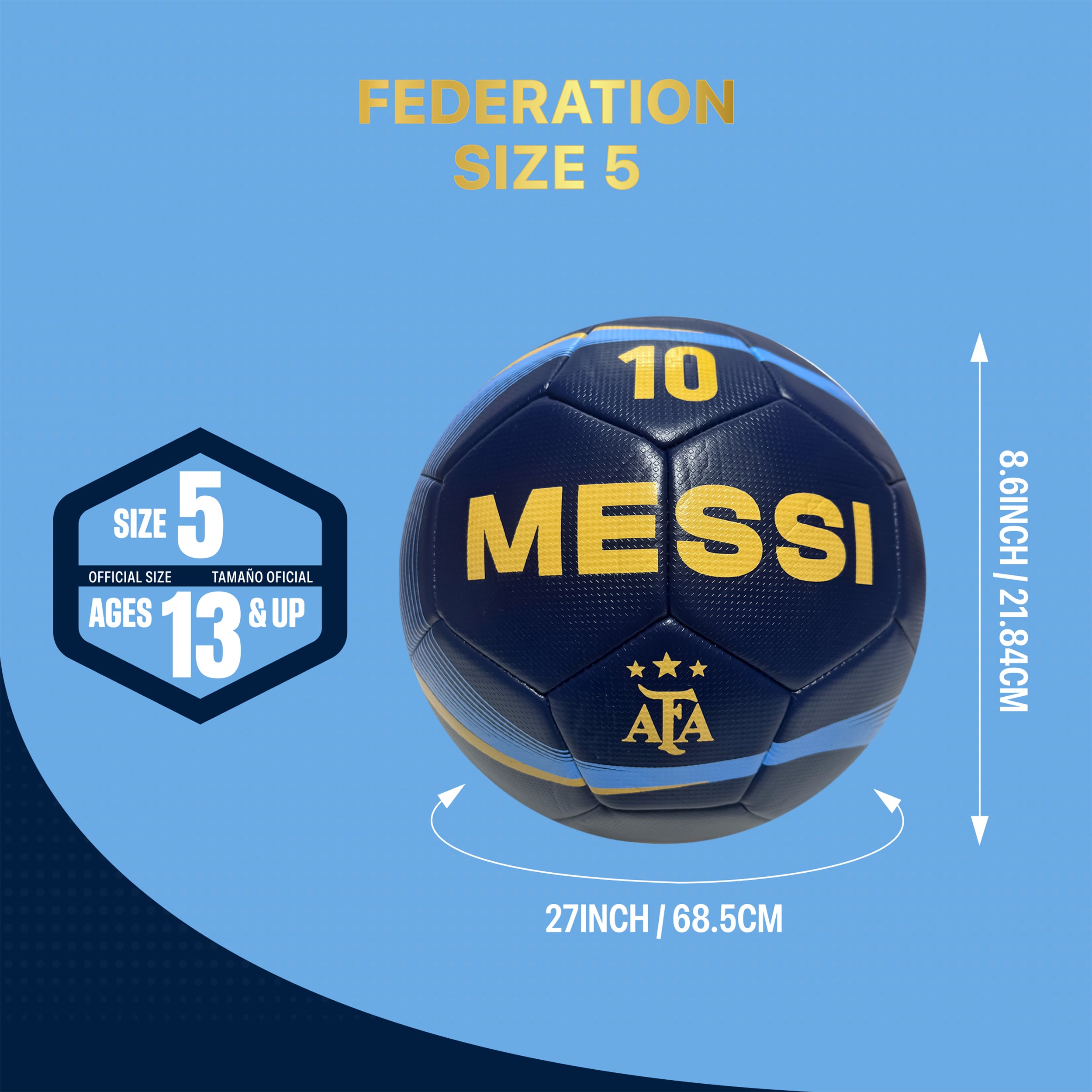 Argentina Soccer Ball Navy Detail 1