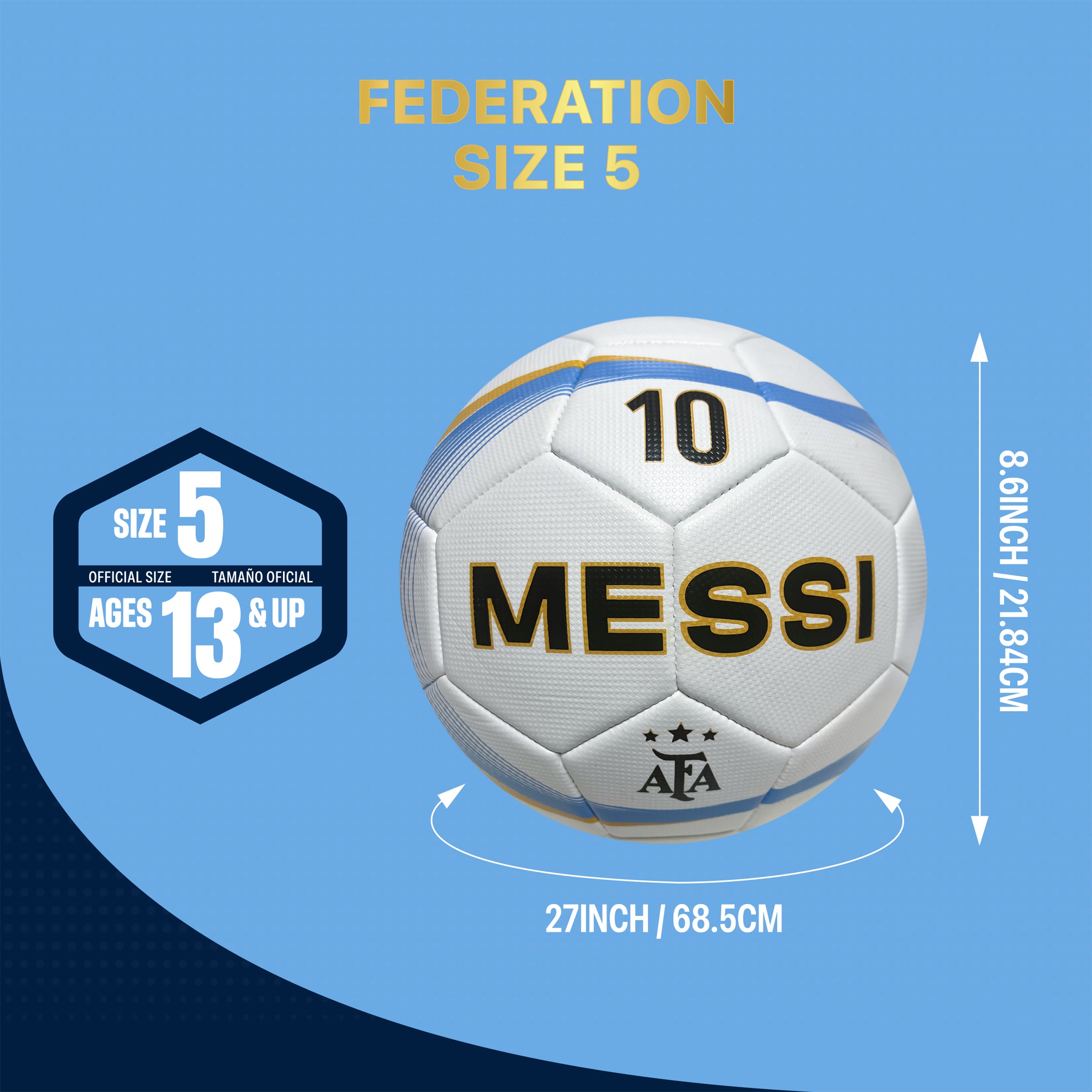Argentina Soccer Ball White Detail 1