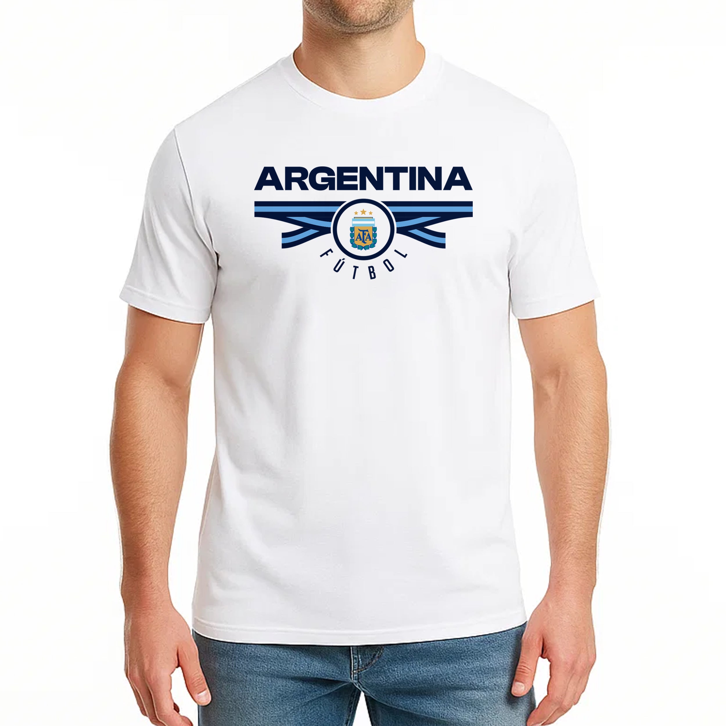 Argentina White T Shirt Model