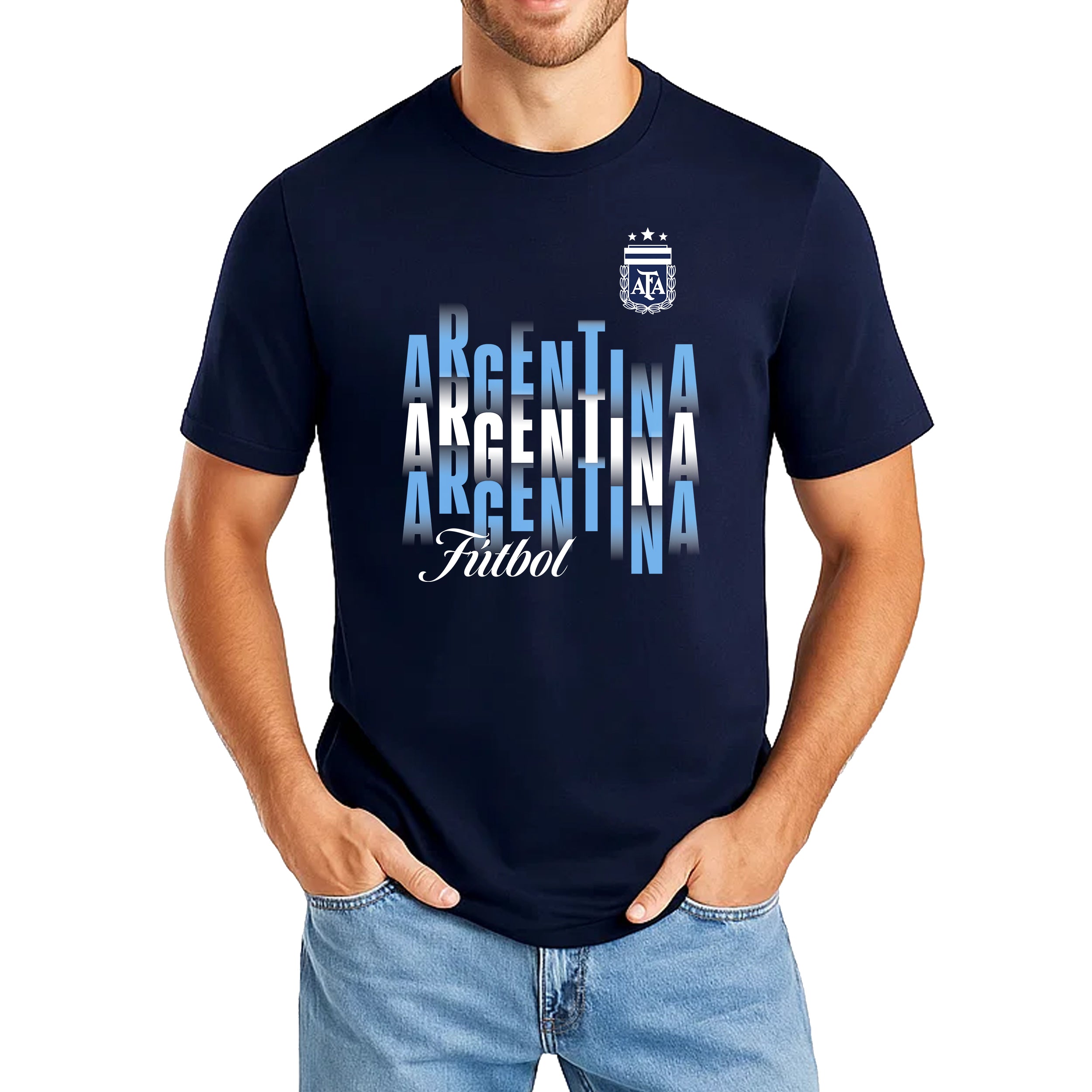 Argentina Navy T Shirt Model