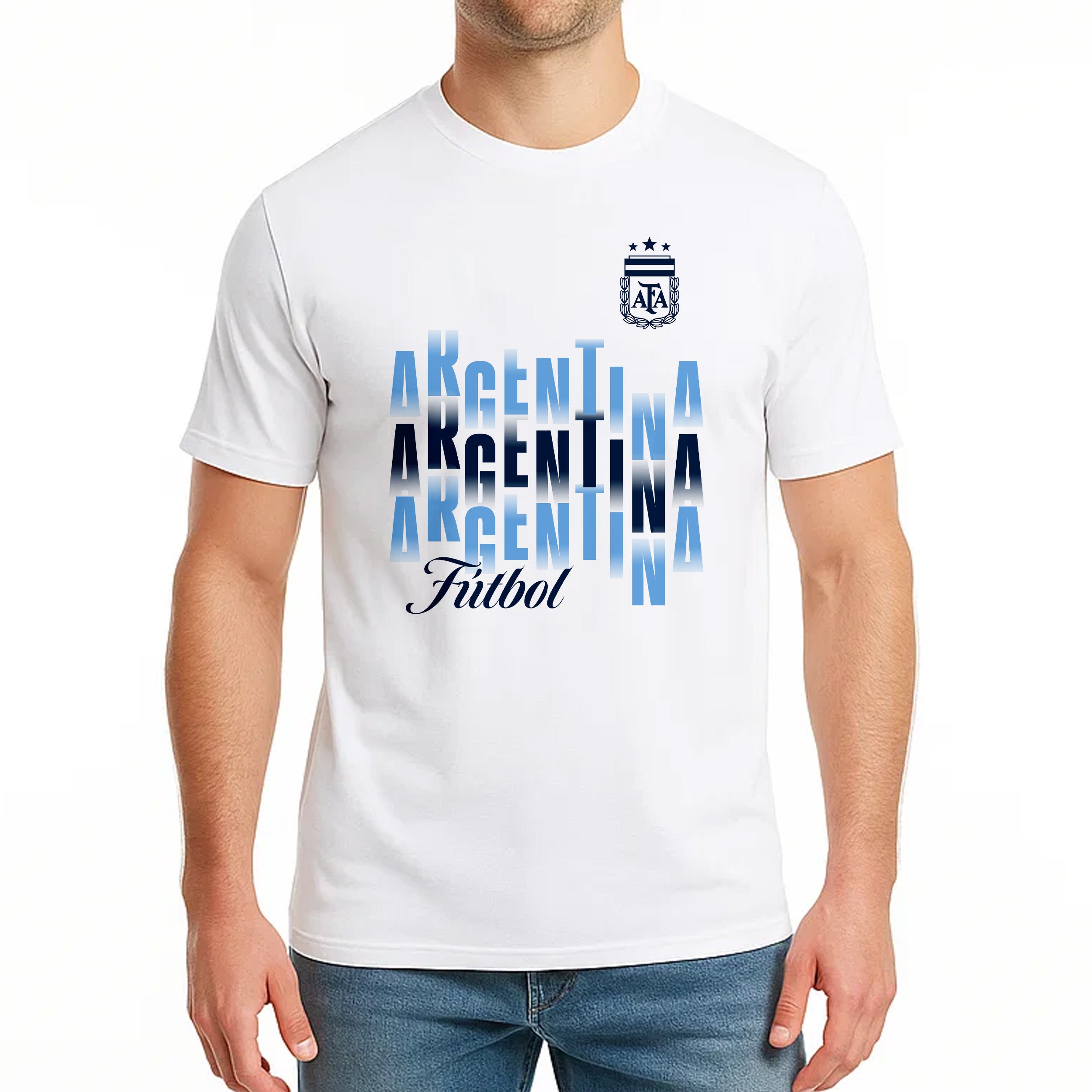 Argentina White T Shirt Model