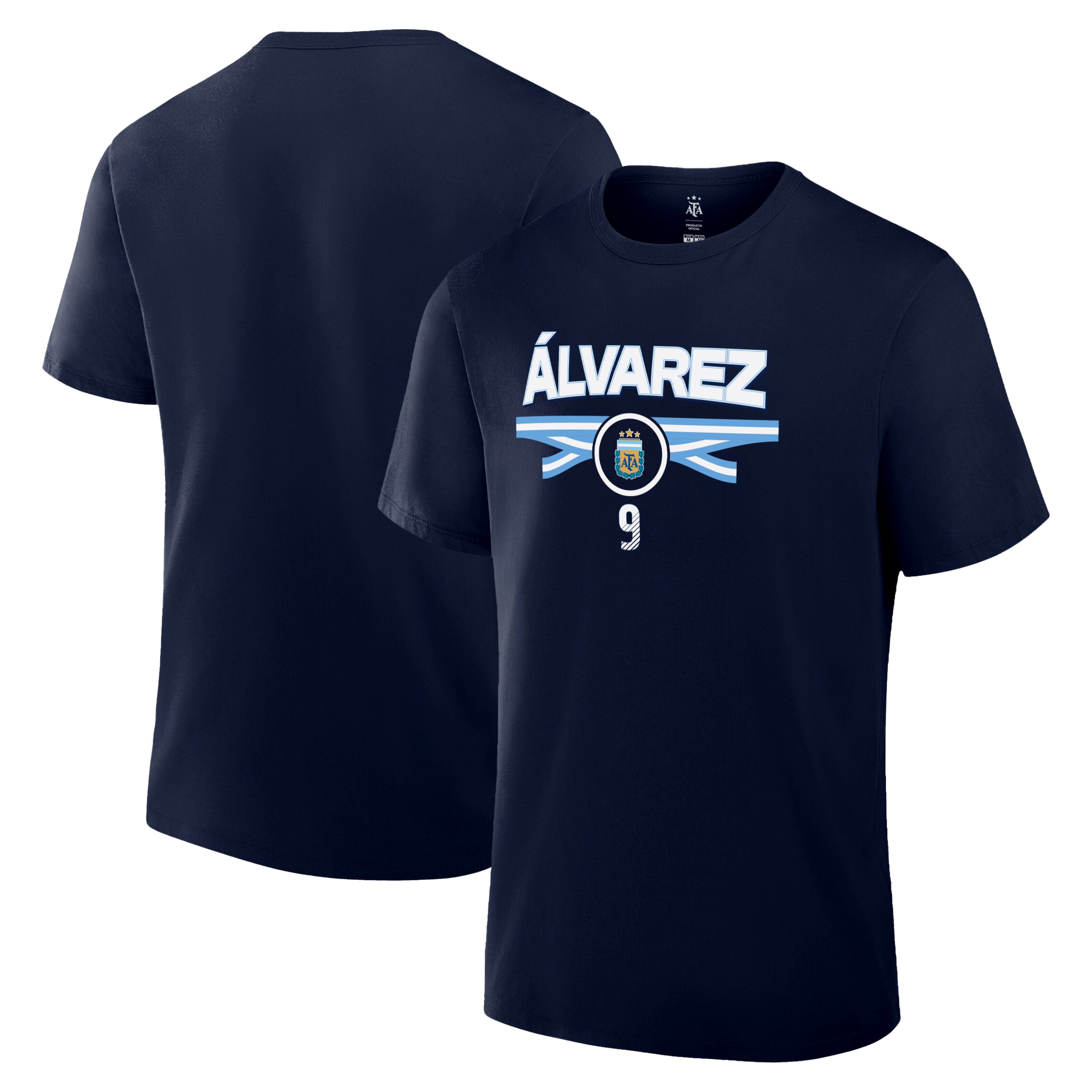 Argentina T-Shirt Navy Front Back
