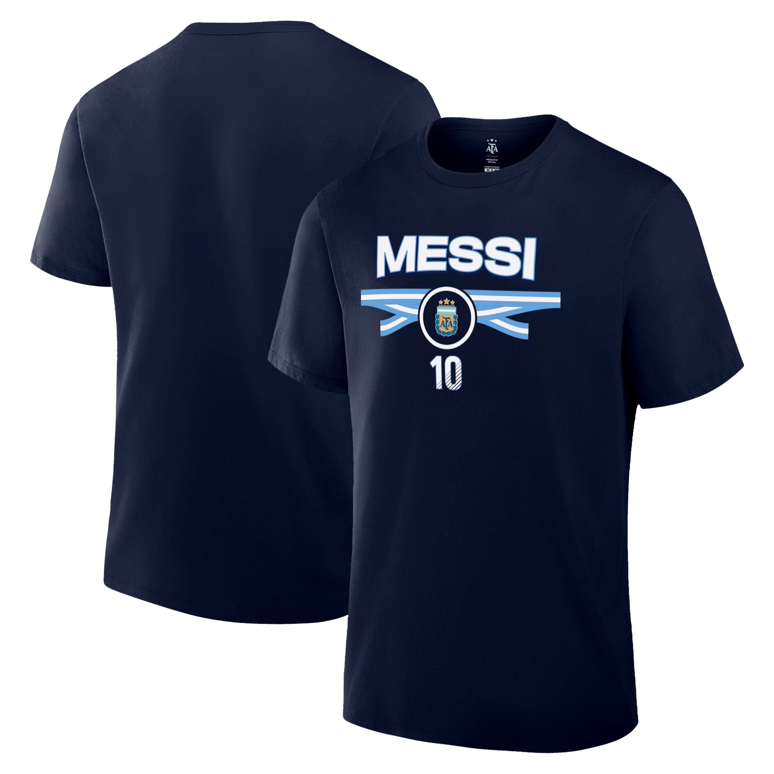 Argentina T-Shirt Navy Front Back