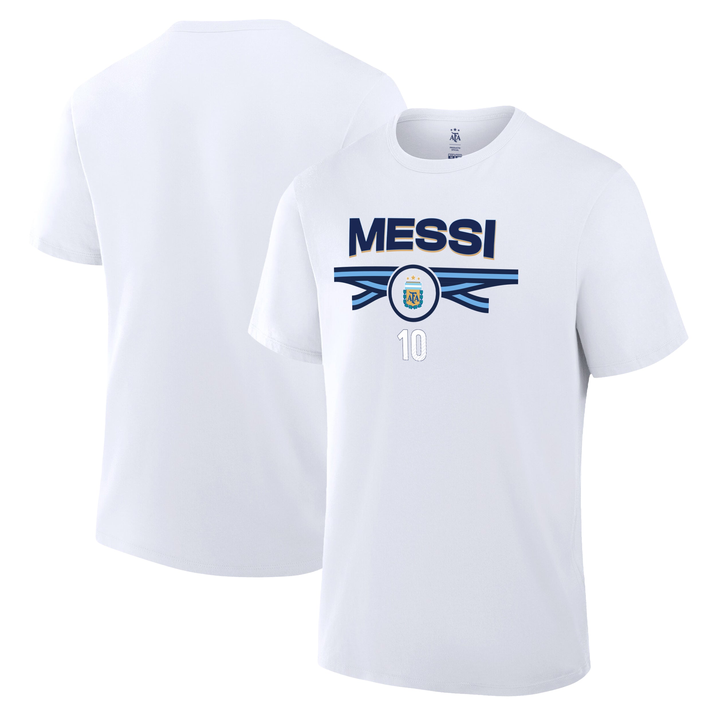 Argentina T-Shirt White Front Back