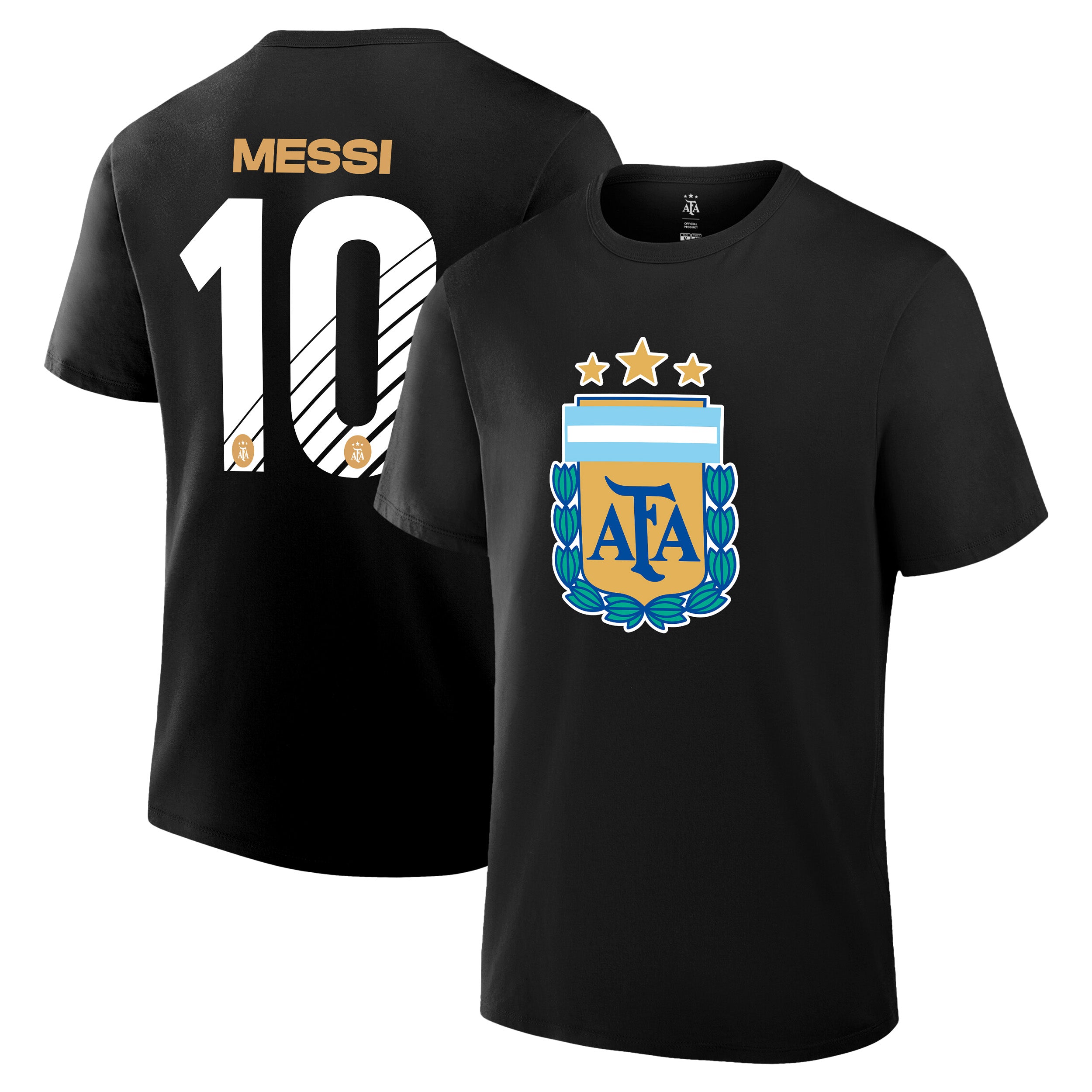 Argentina T-Shirt Black Front Back