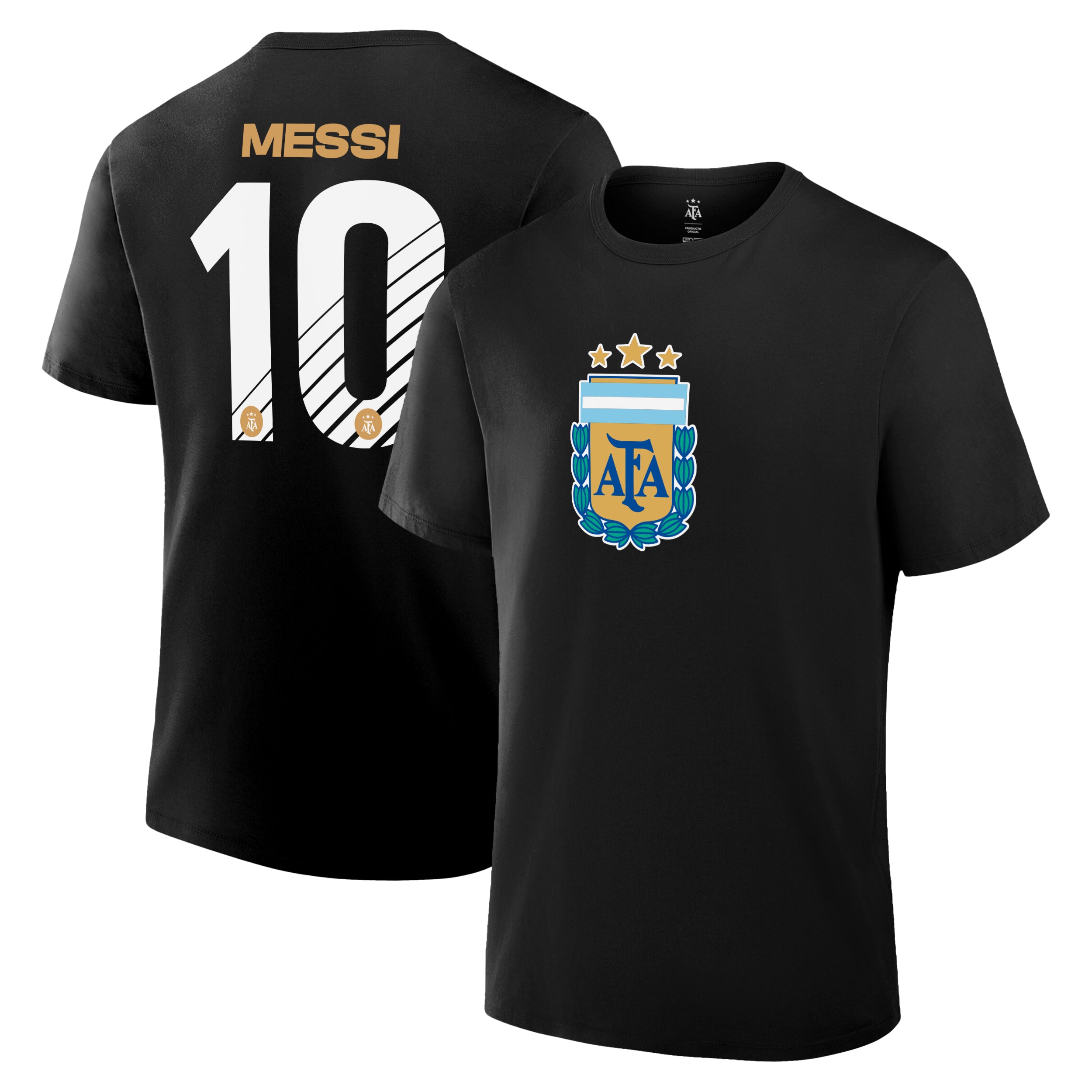 Argentina T-Shirt Black Front Back
