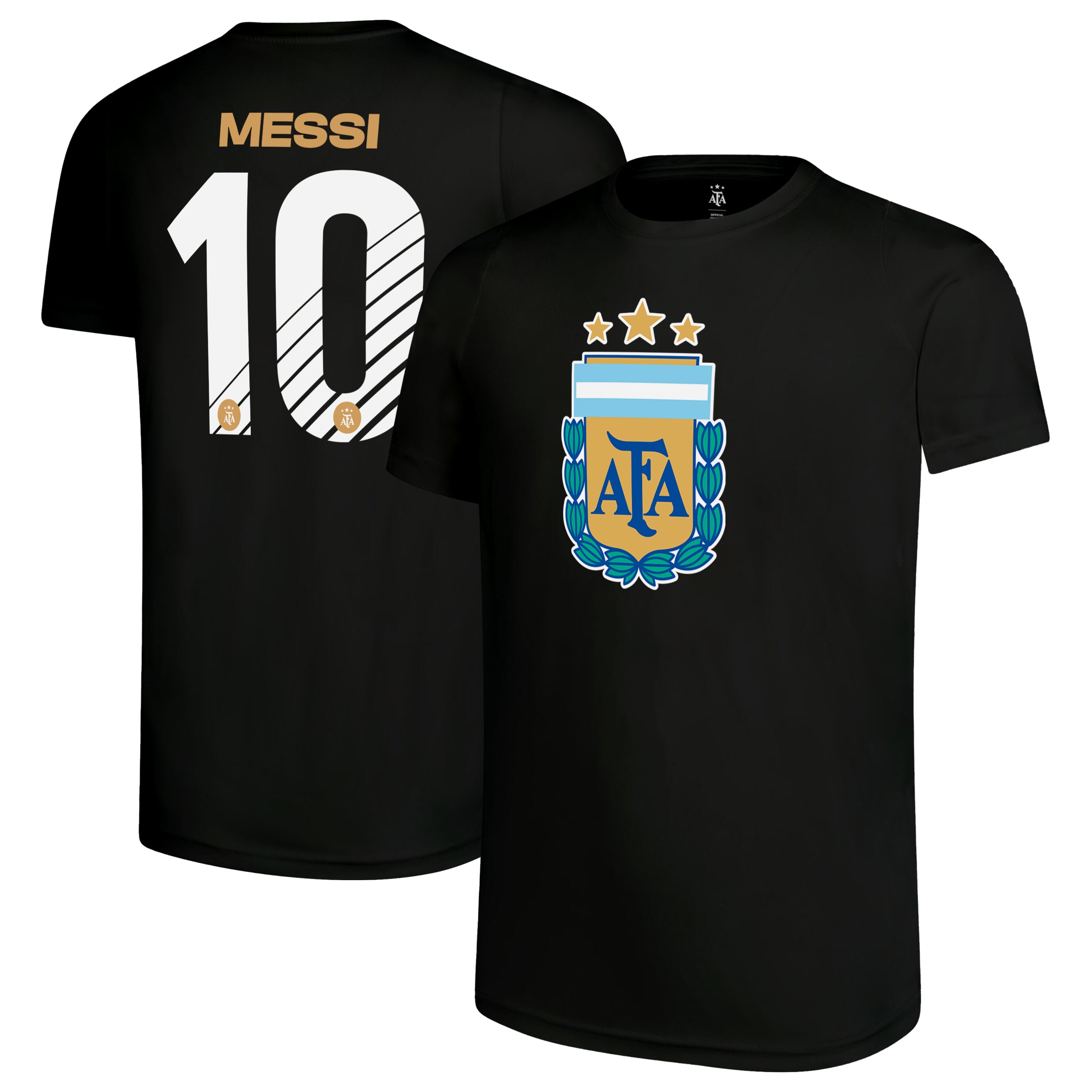 Argentina T-Shirt Black Front Back
