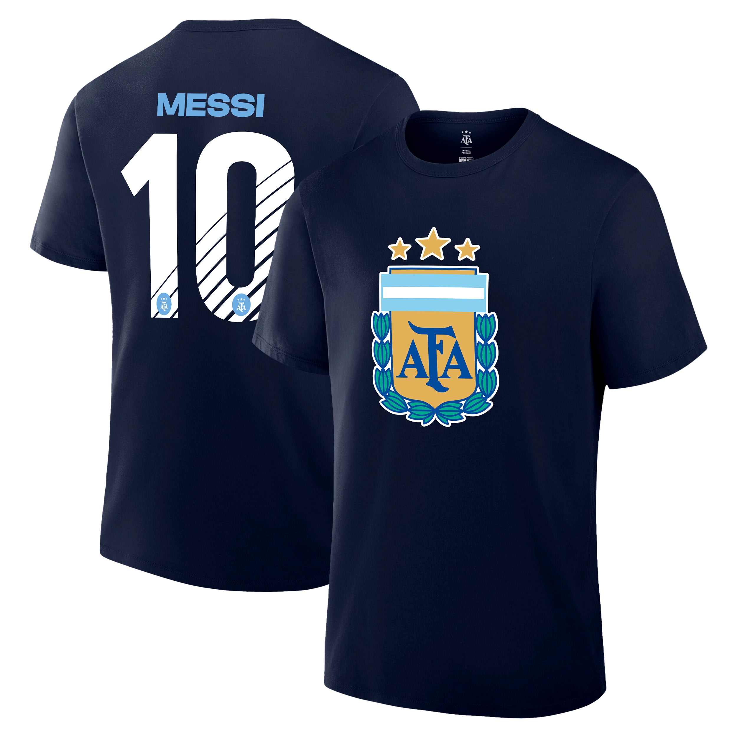 Argentina T-Shirt Navy Front Back
