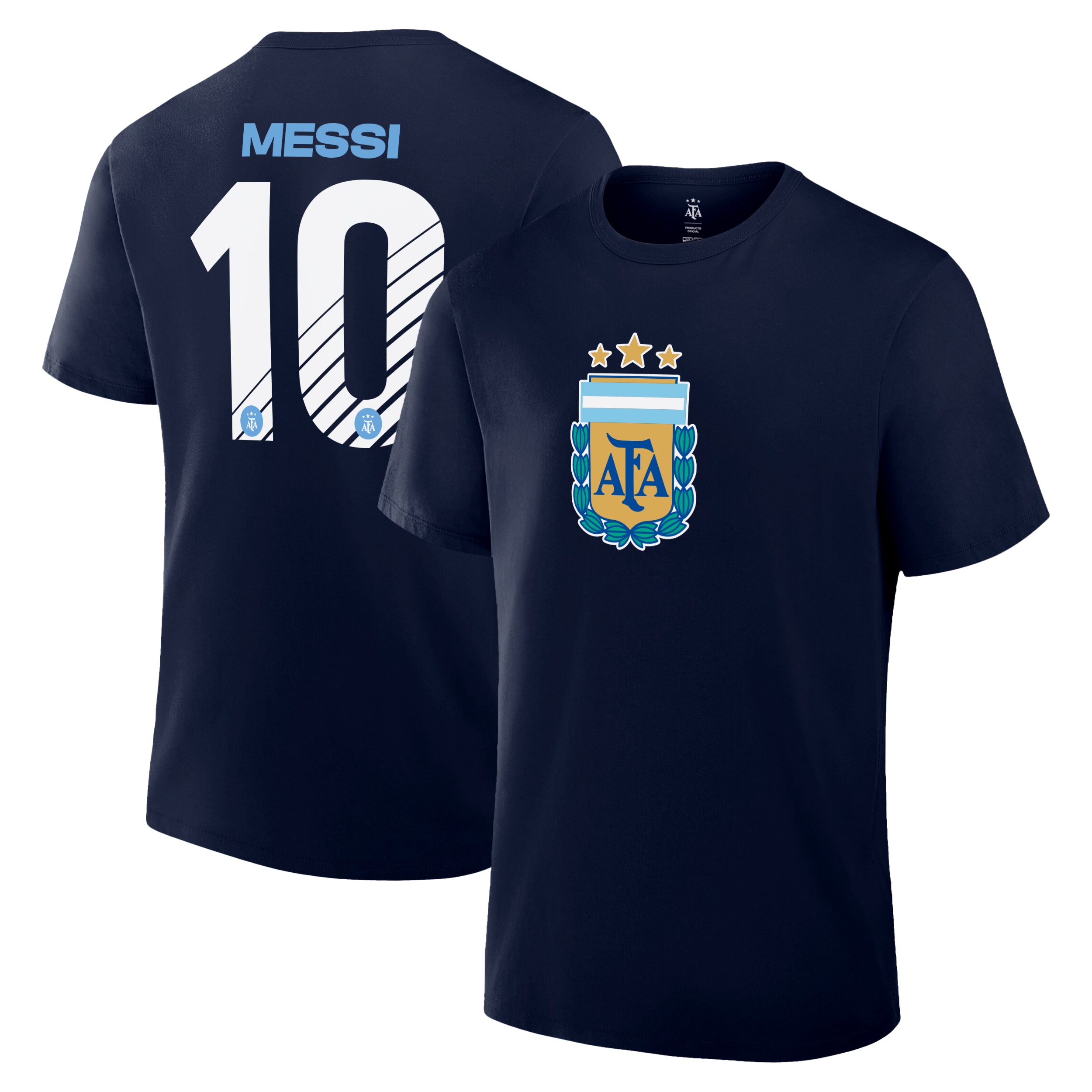 Argentina T-Shirt Navy Front Back