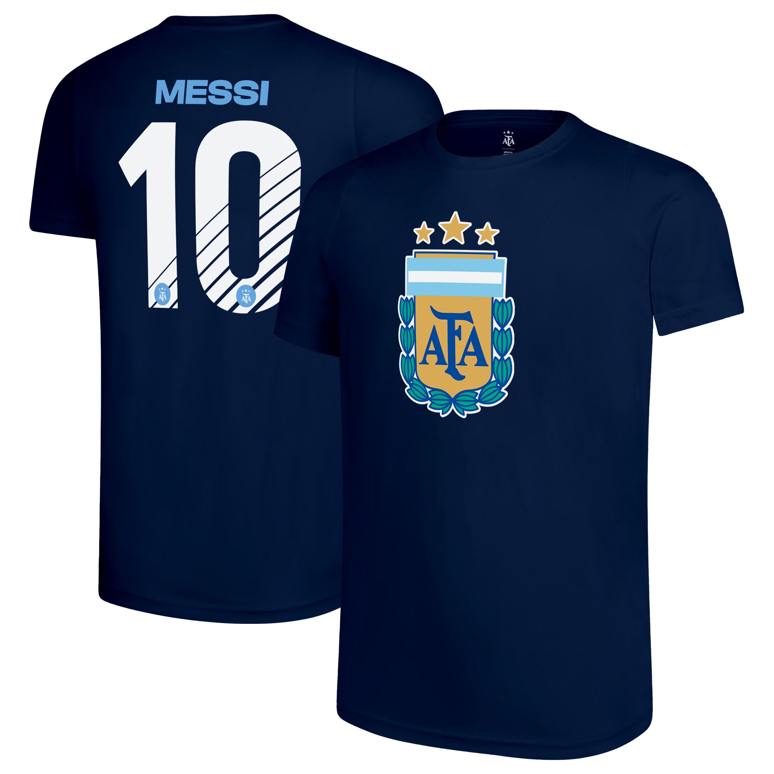 Argentina T-Shirt Navy Front Back