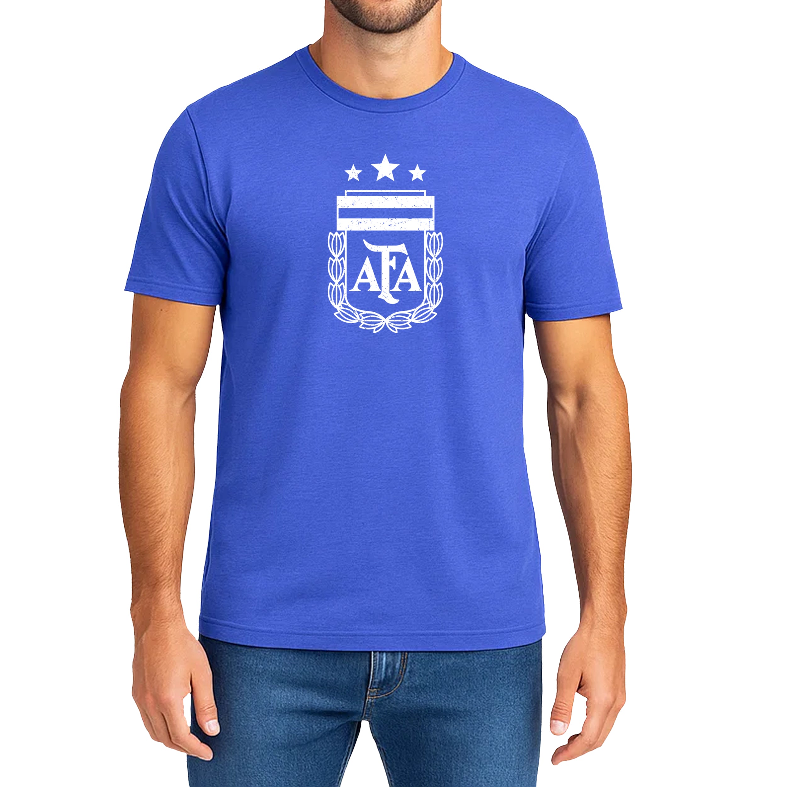 Argentina Heather Blue T-shirt Model