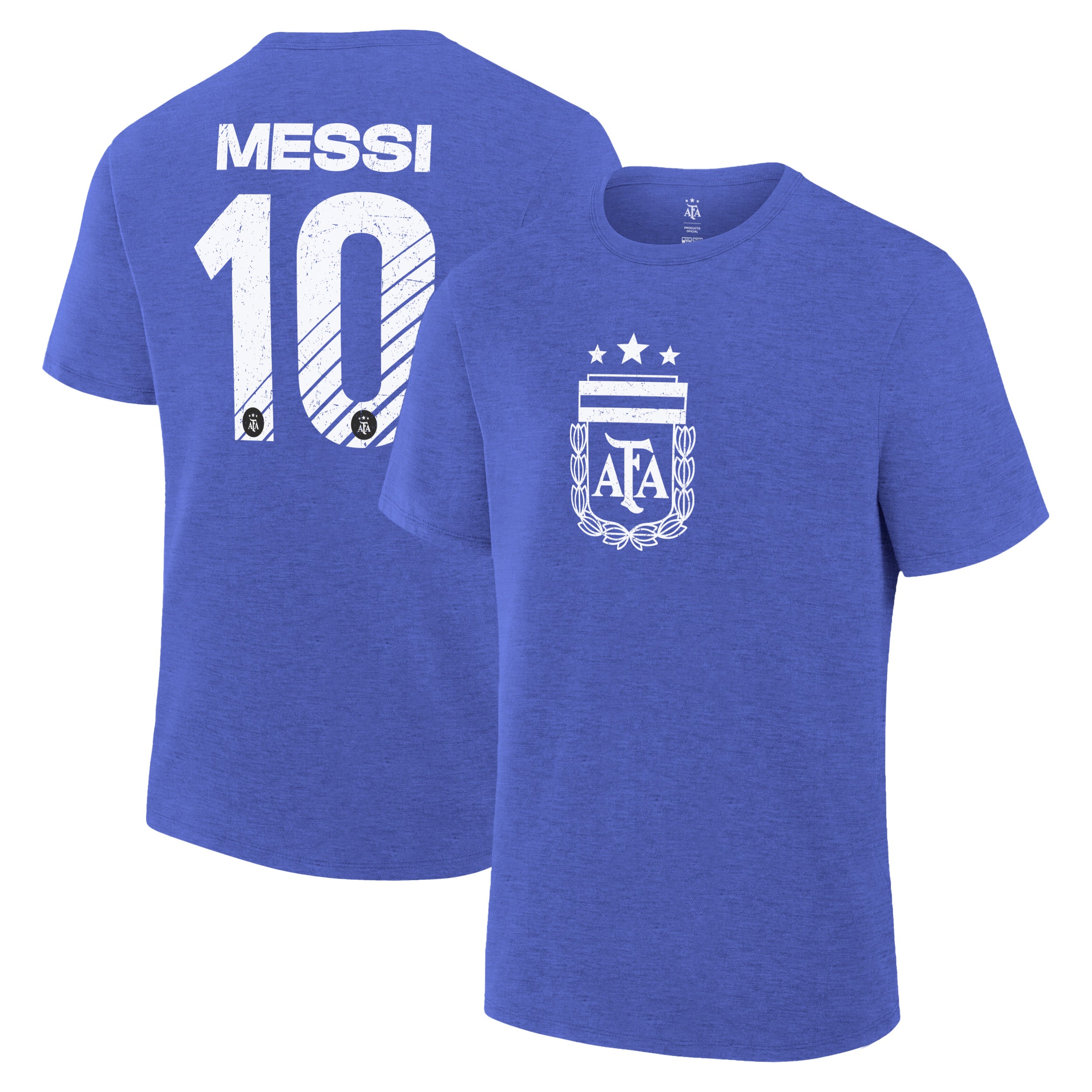 Argentina Heather Blue T-shirt Front Back
