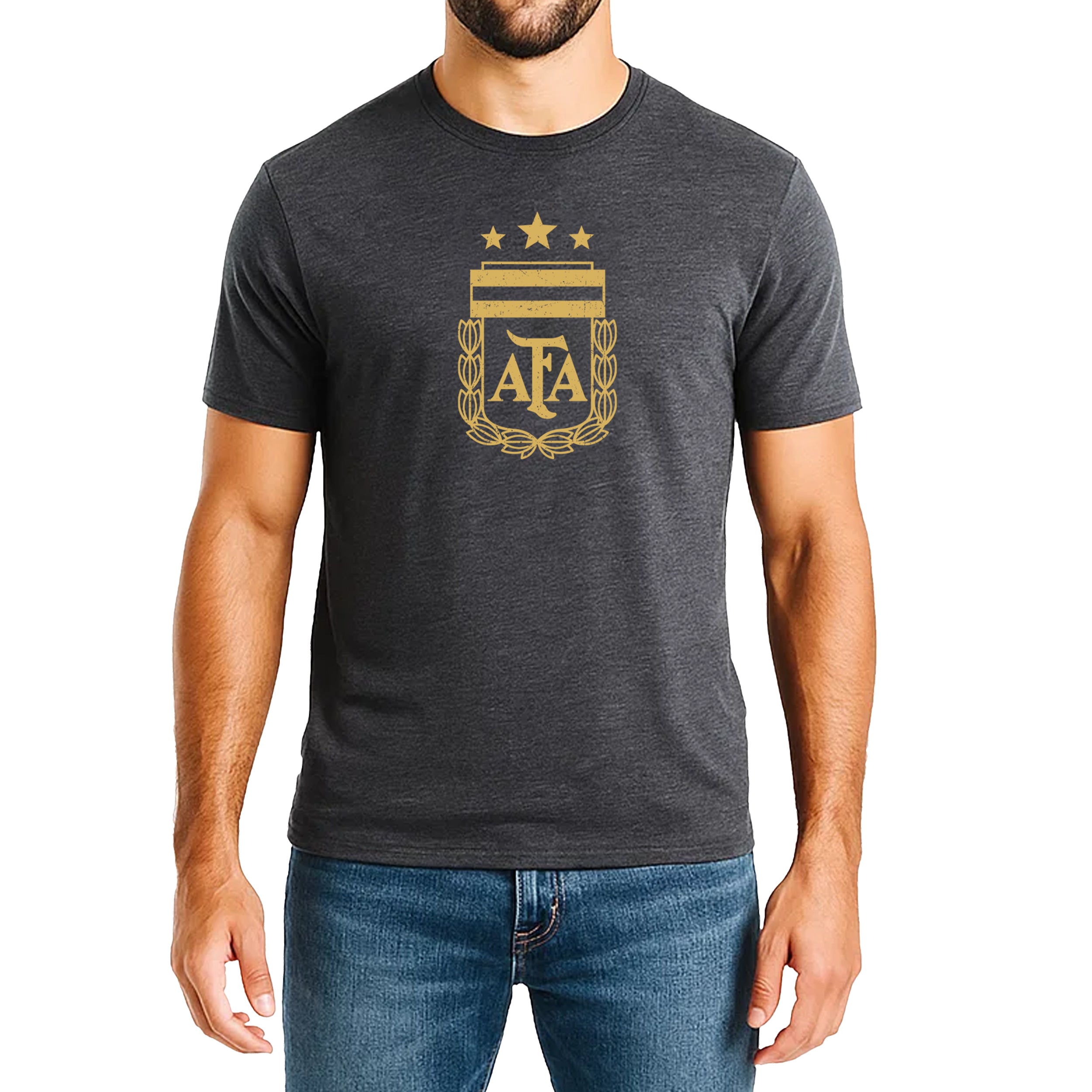 Argentina Heather Charcoal T-shirt Model