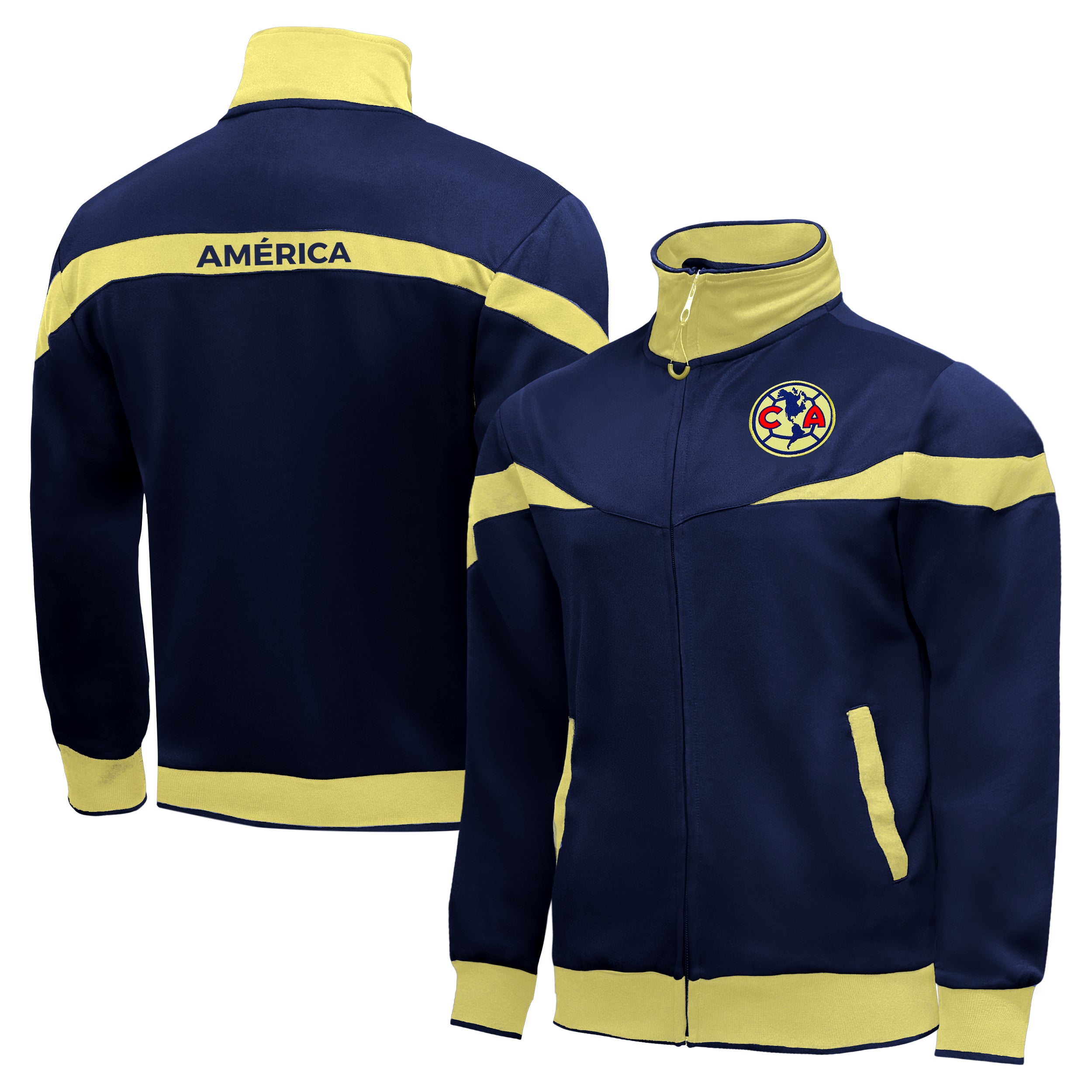 Club America Yellow Track Jacket Front Back