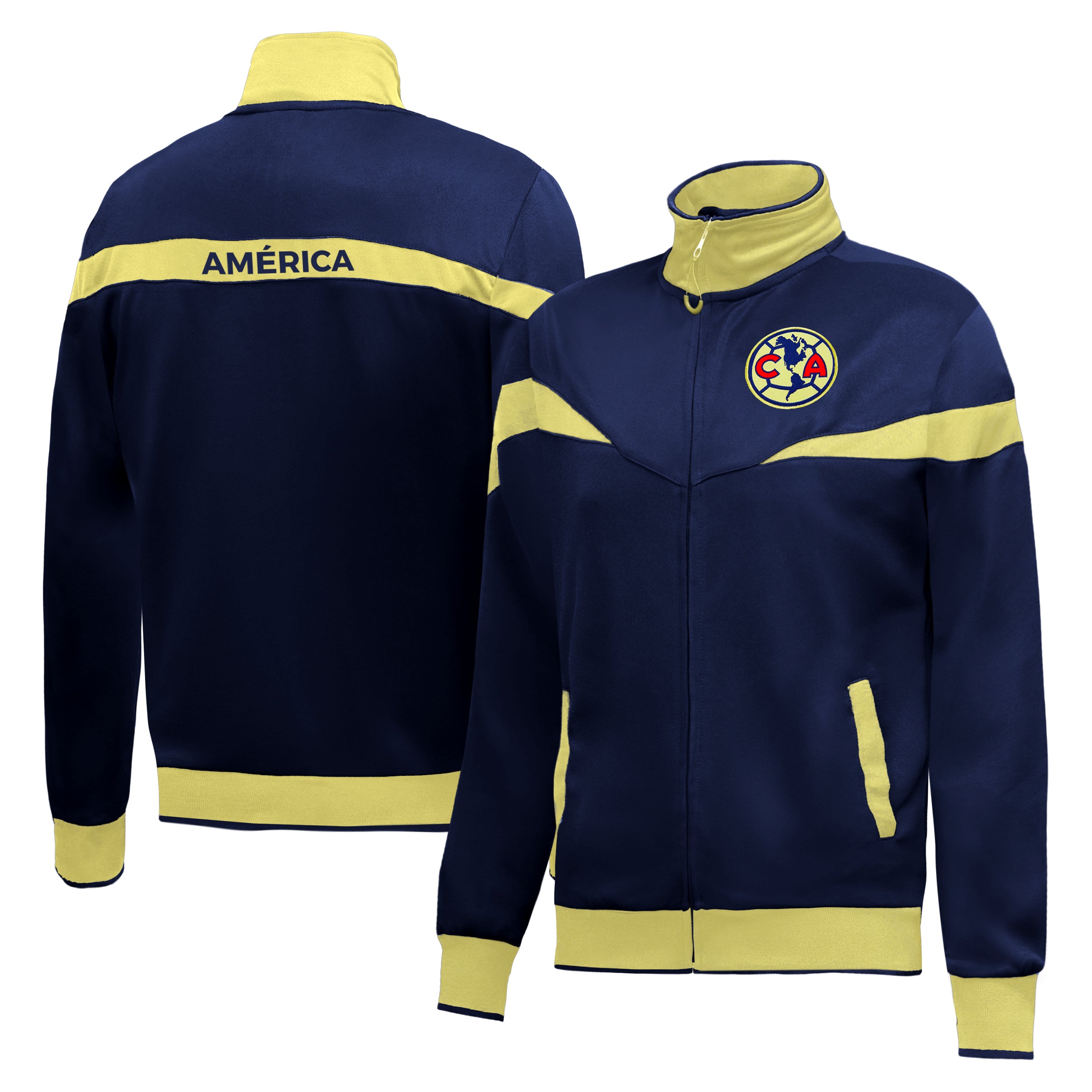 Club America Yellow Track Jacket Front Back