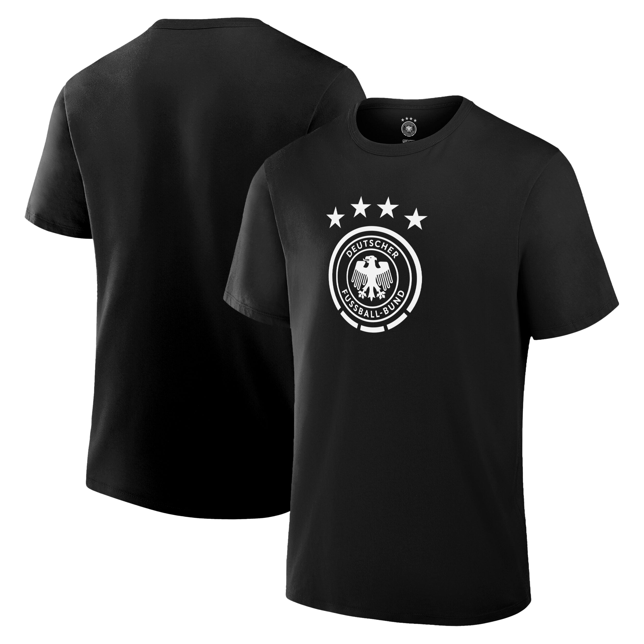 German Football Association Black T-shirt Front Back