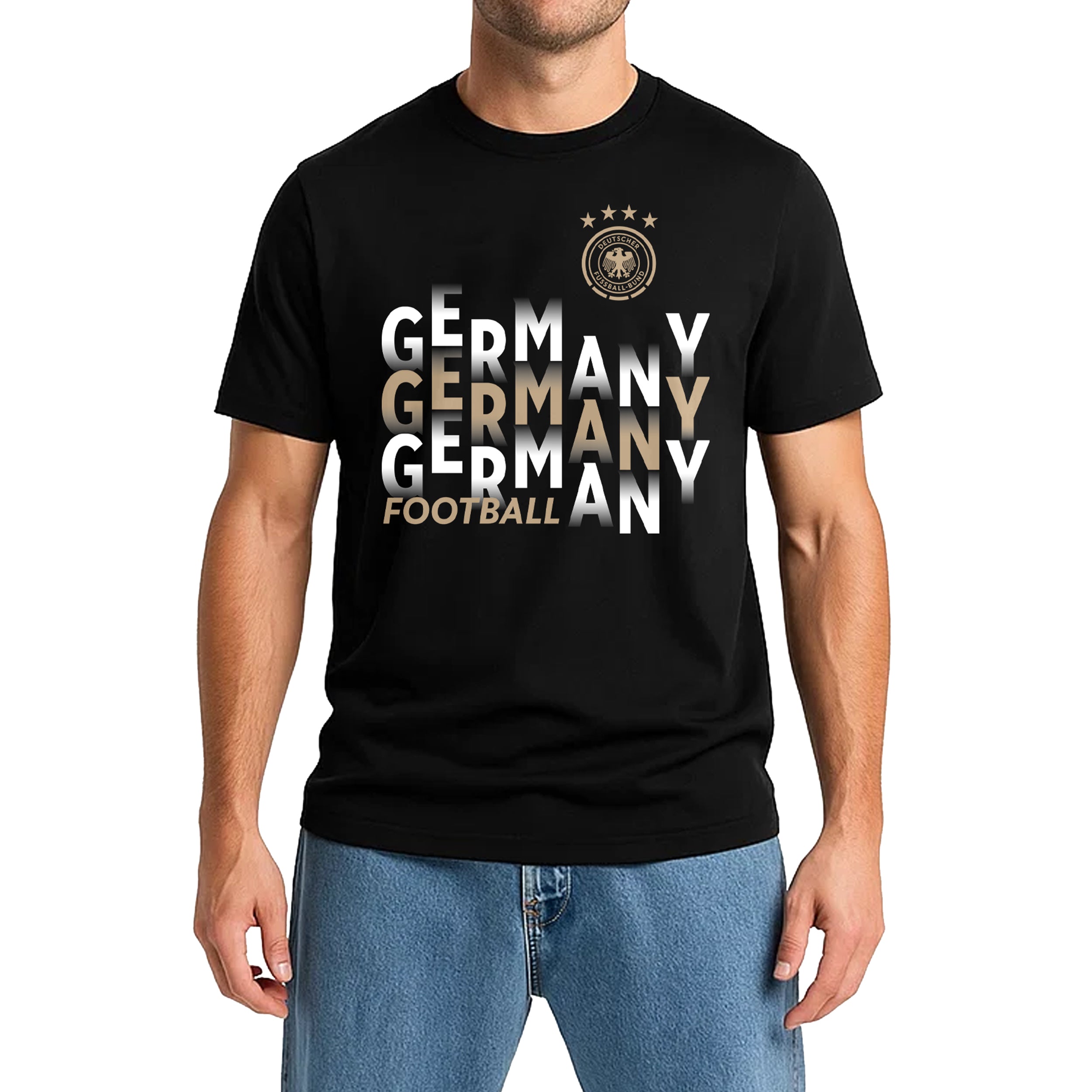 German Football Association Black T-shirt Model