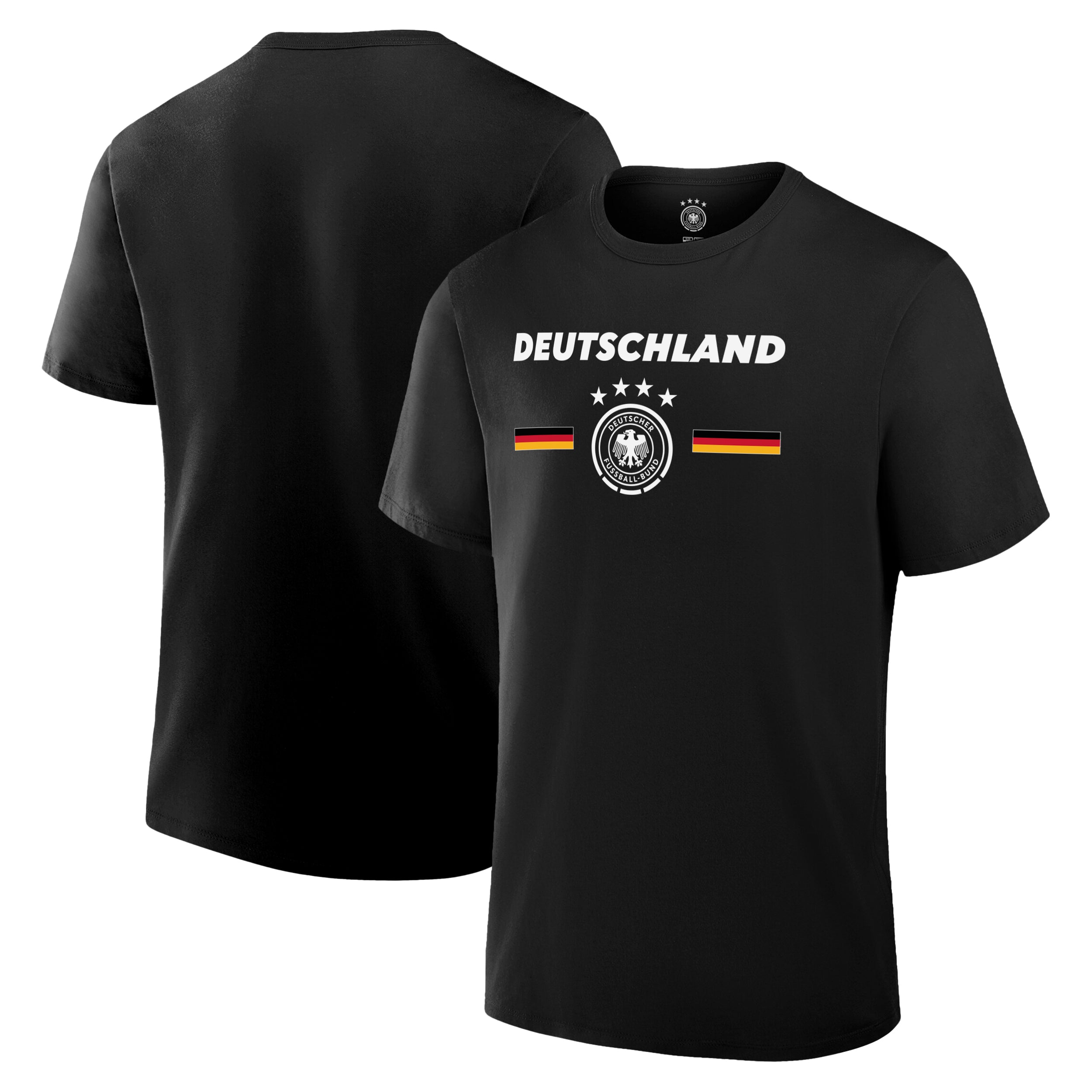 German Football Association Black T-shirt Front Back