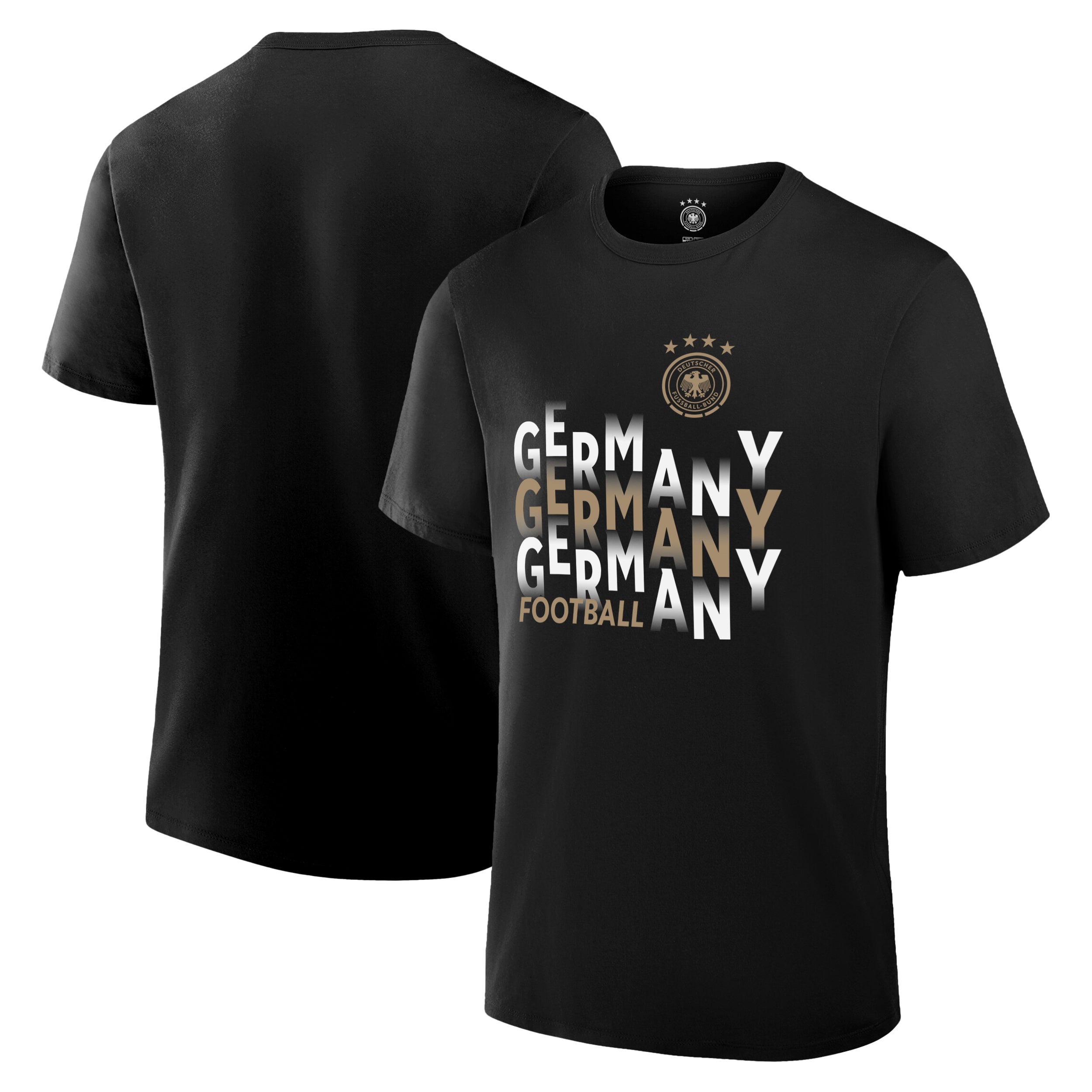 German Football Association Black T-shirt Front Back