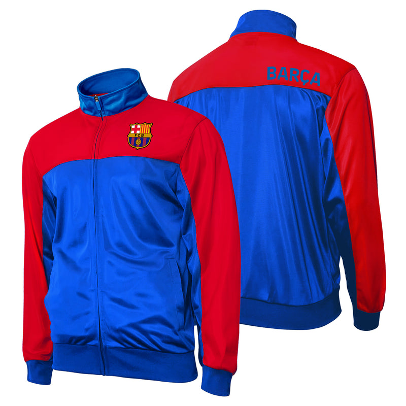FC Barcelona Blue Track Jacket Front Back