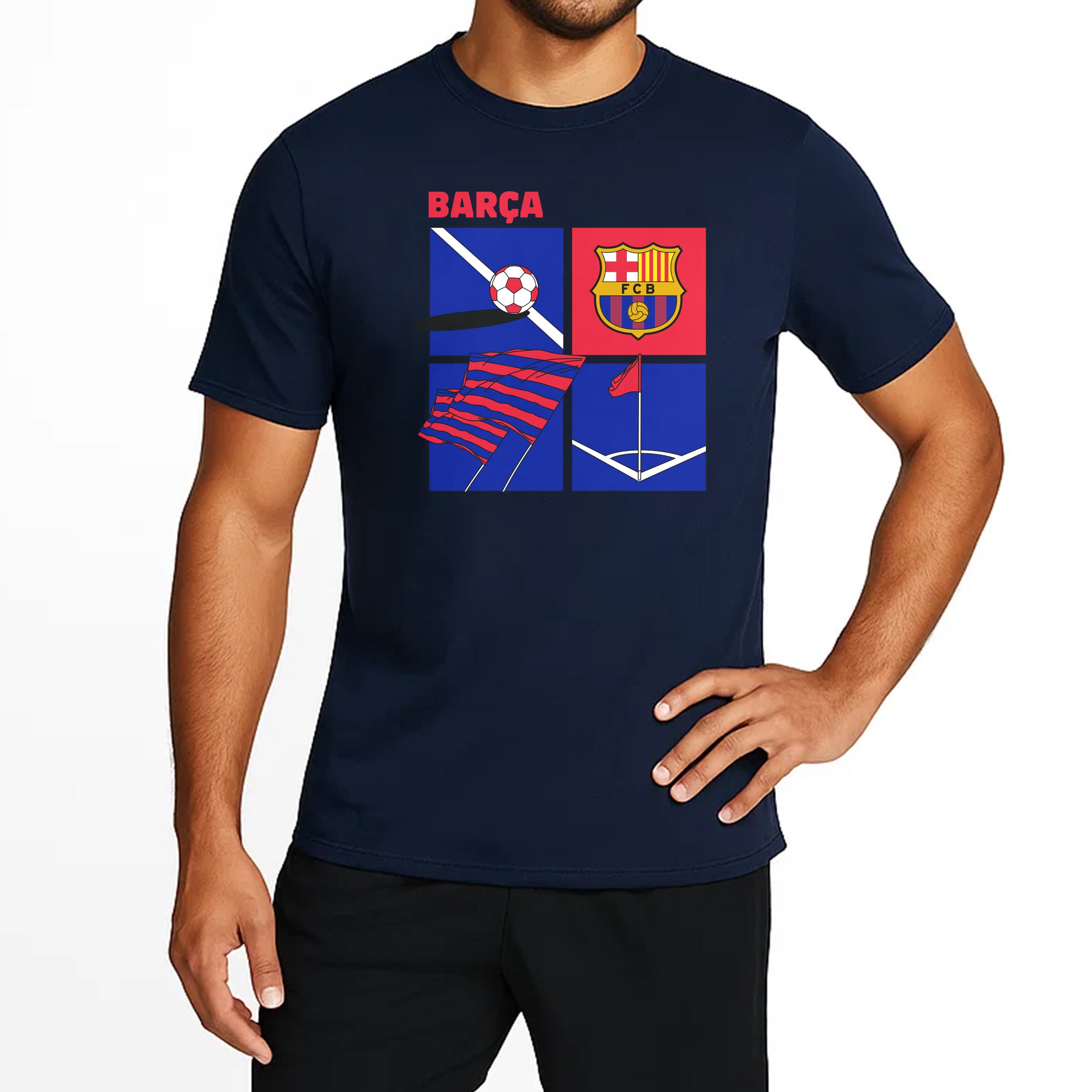 Navy Barcelona Shirt Model