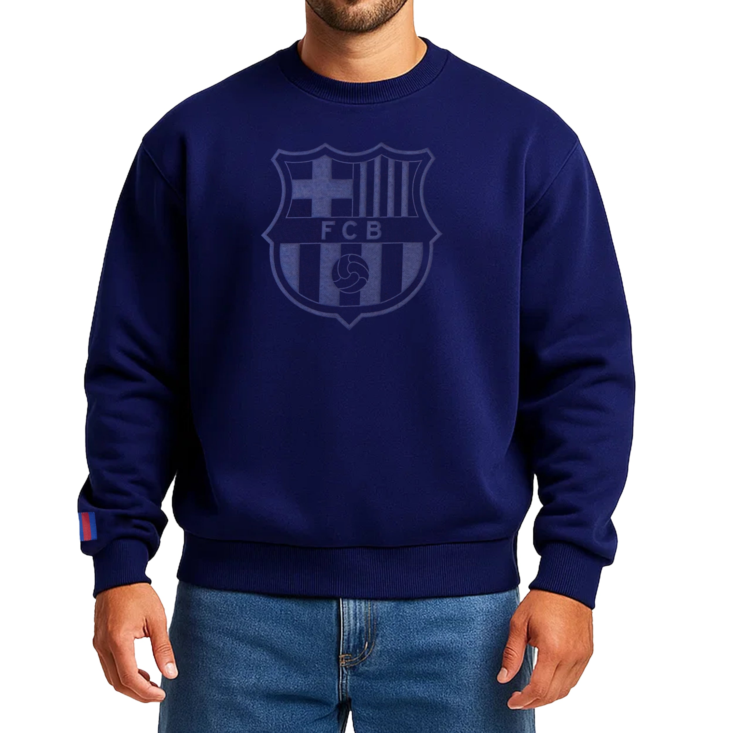 Barcelona Navy Crewneck Model