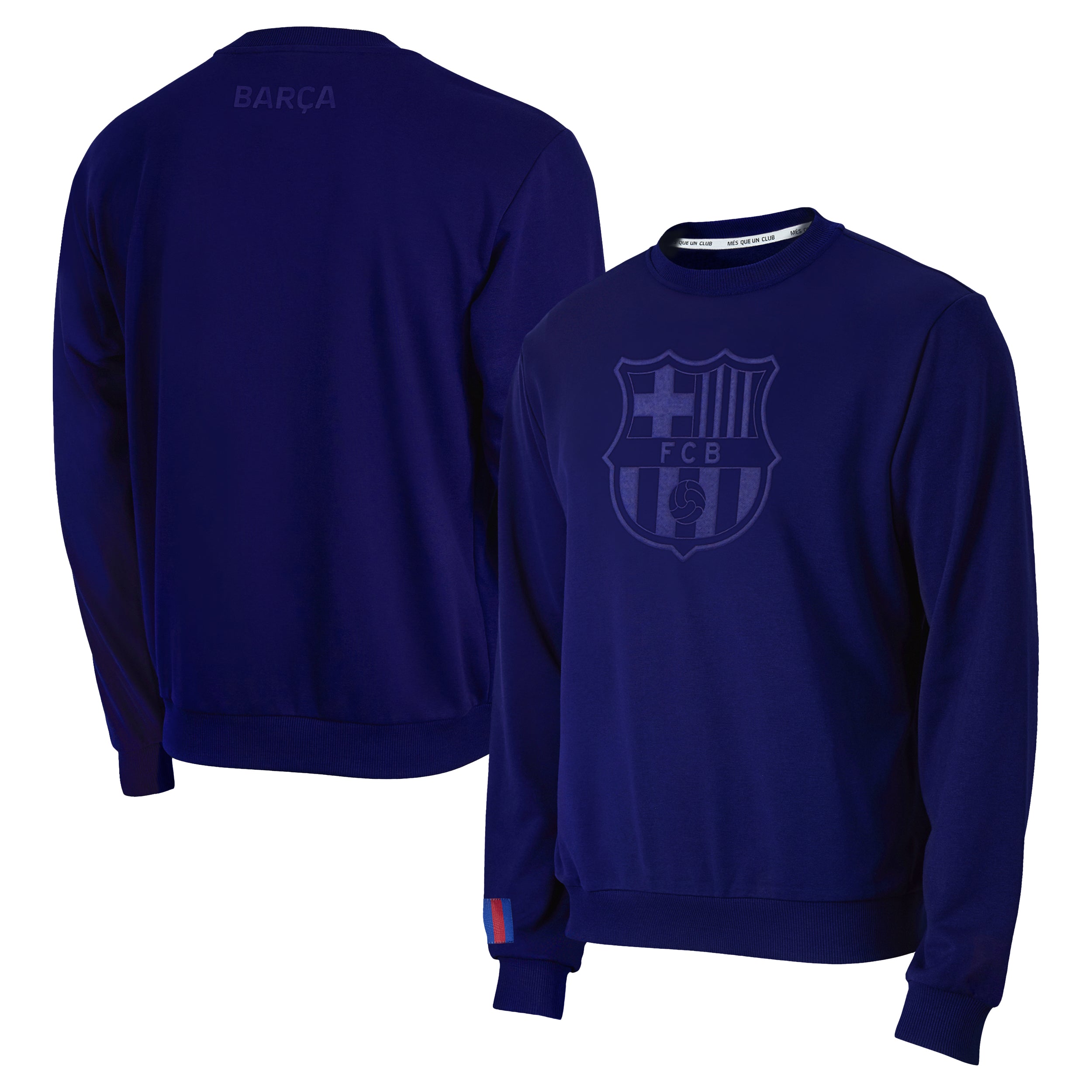 Barcelona Navy Crewneck Front Back