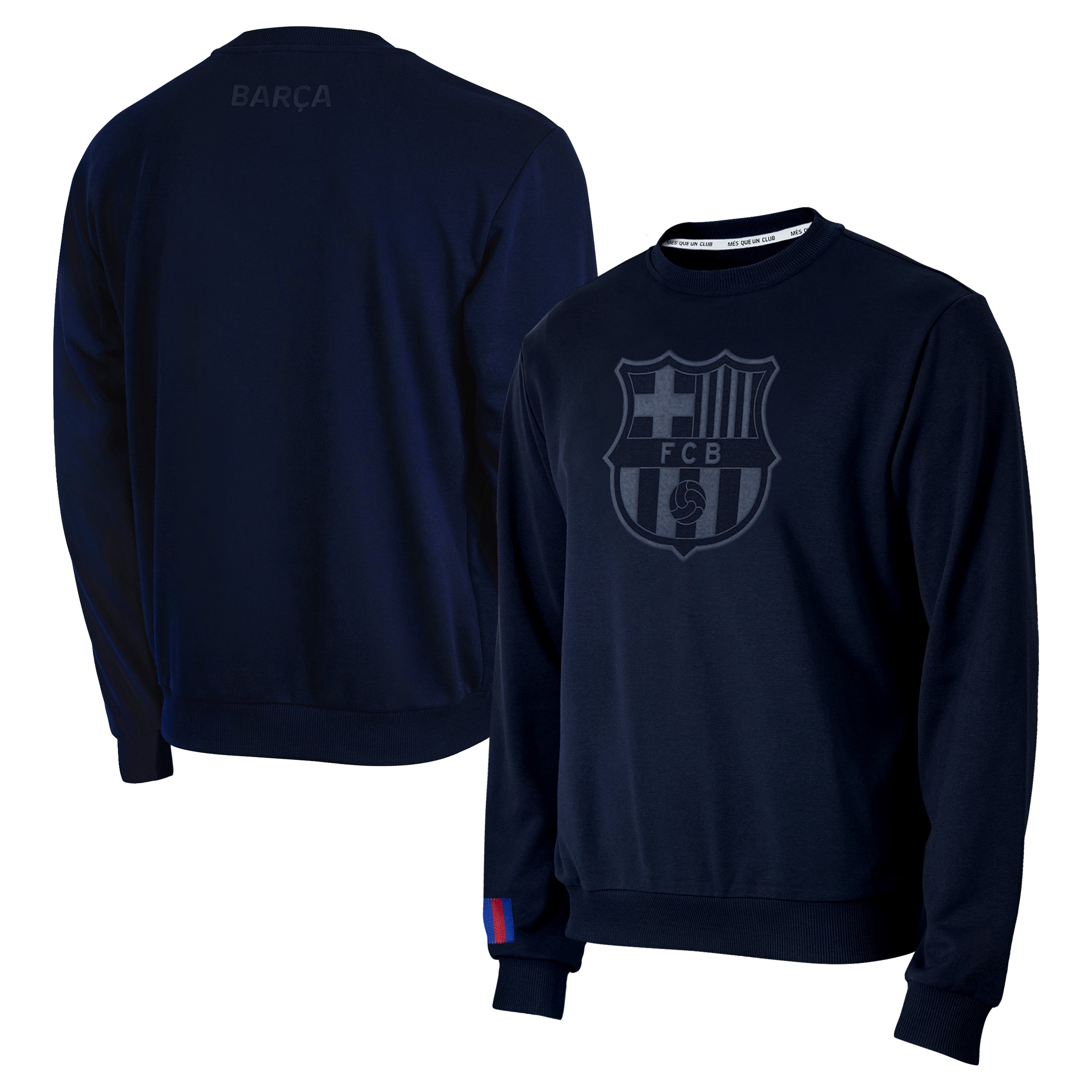 Barcelona Blue Crewneck Front Back