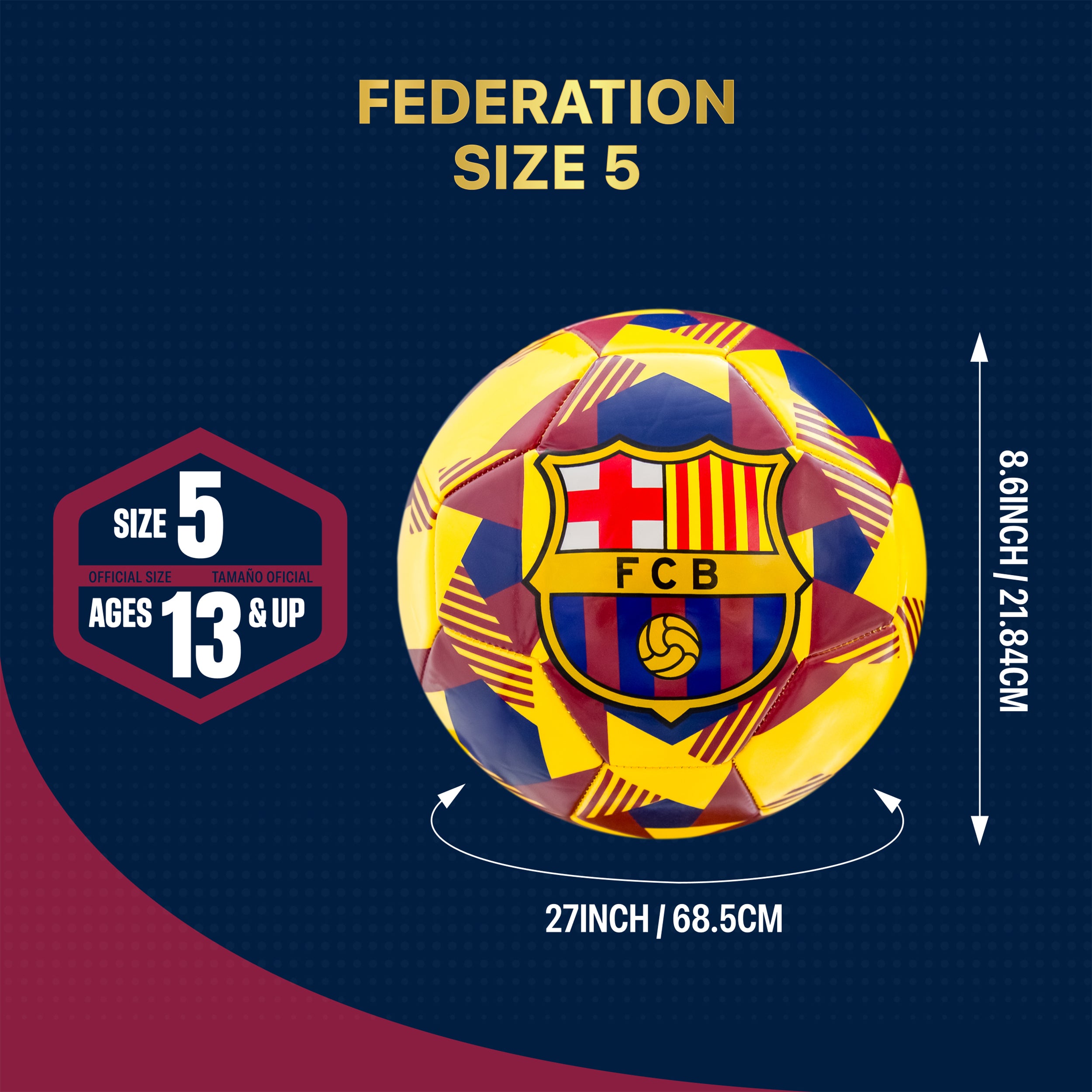 FC Barcelona Soccer Ball FCB90BL Size 5
