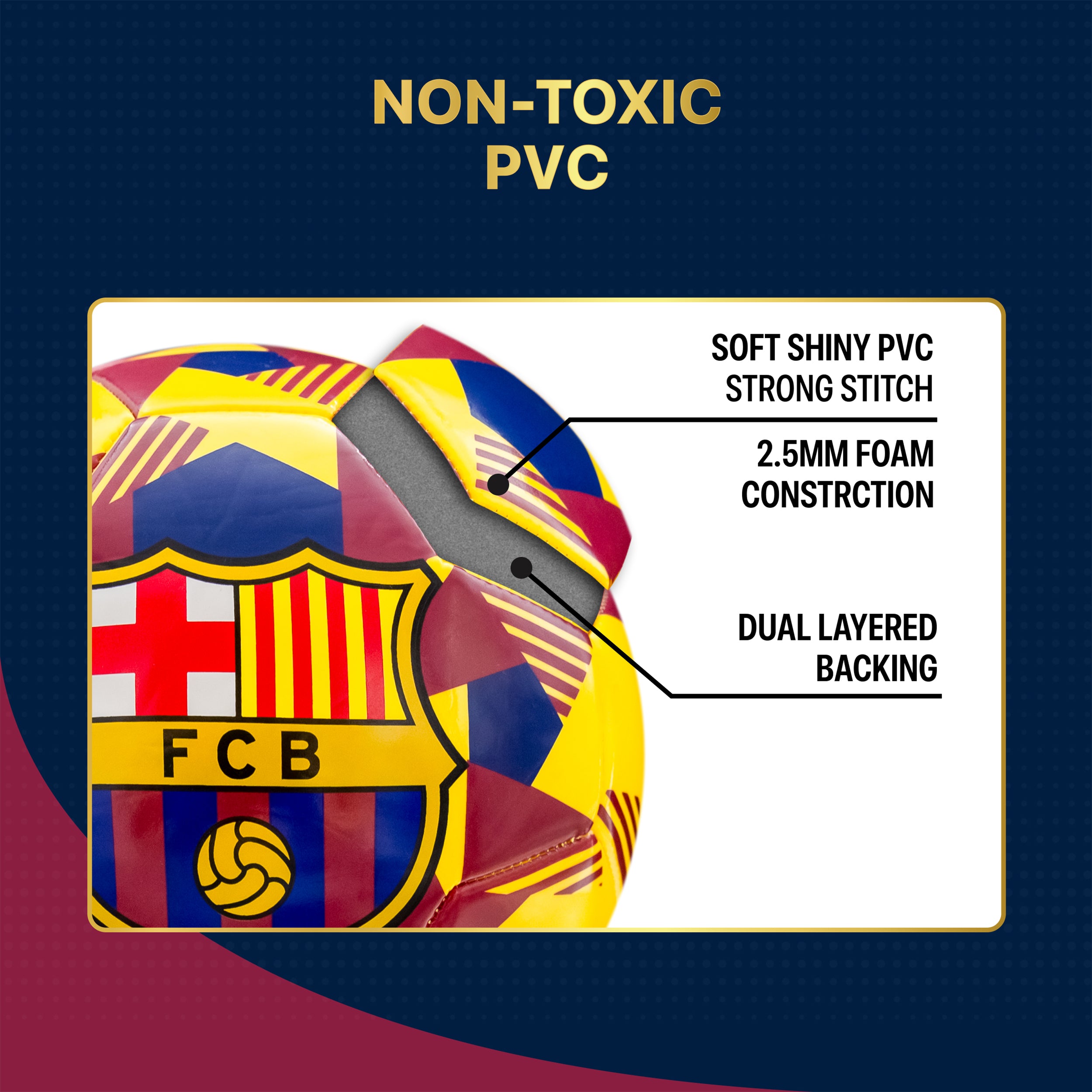 FC Barcelona Soccer Ball FCB90BL Size 5