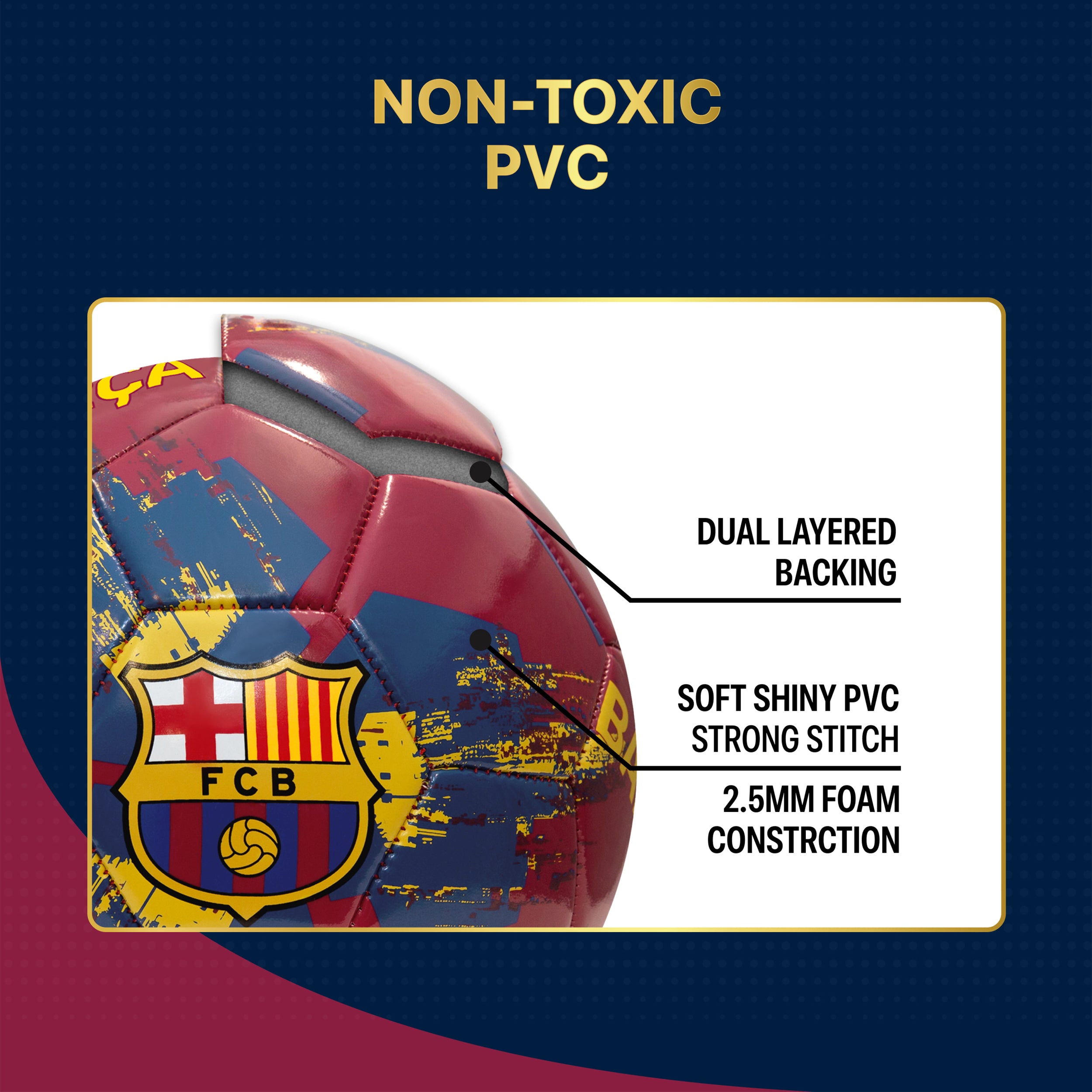 Barca Ball Burgundy Detail 2