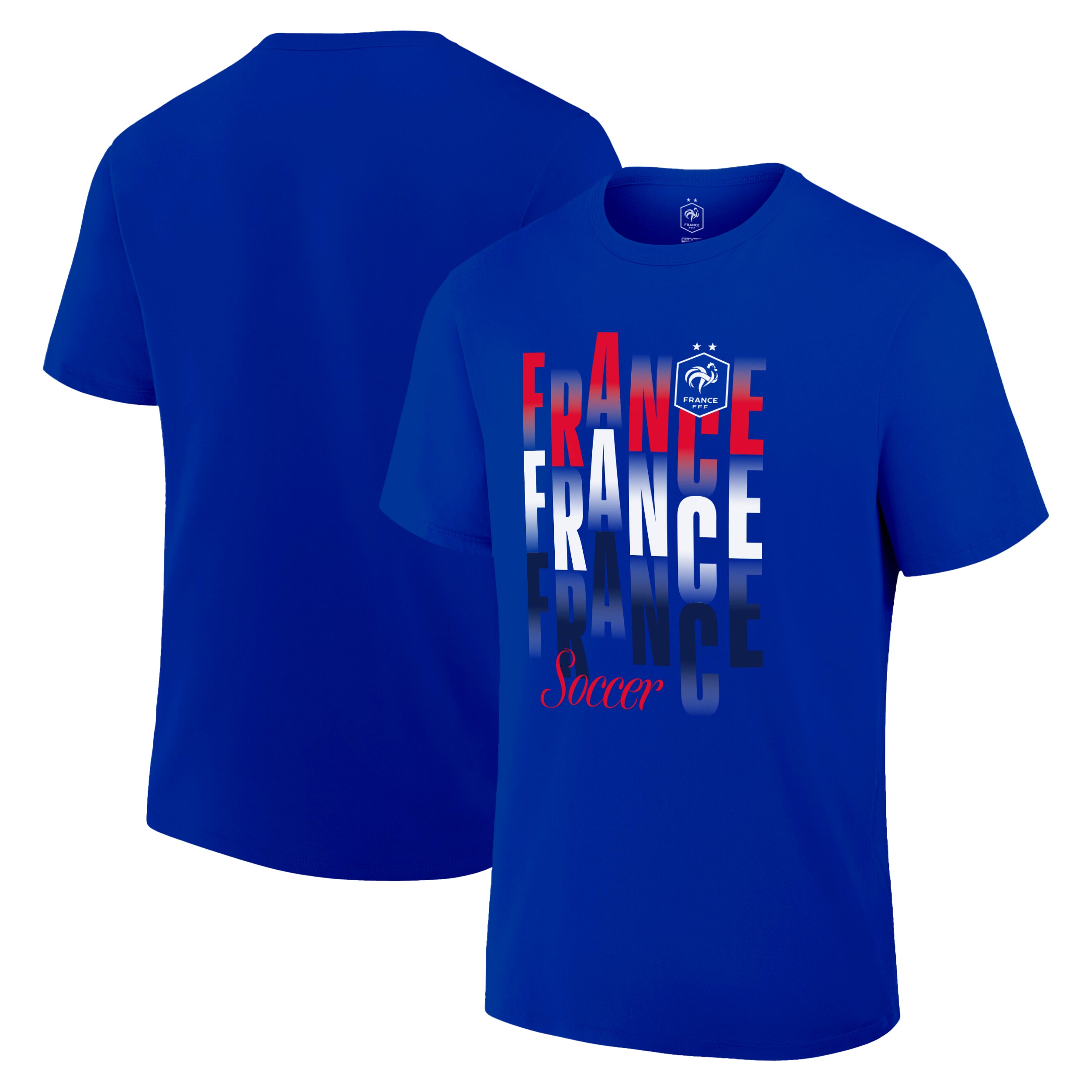 France T-Shirt Blue Front Back