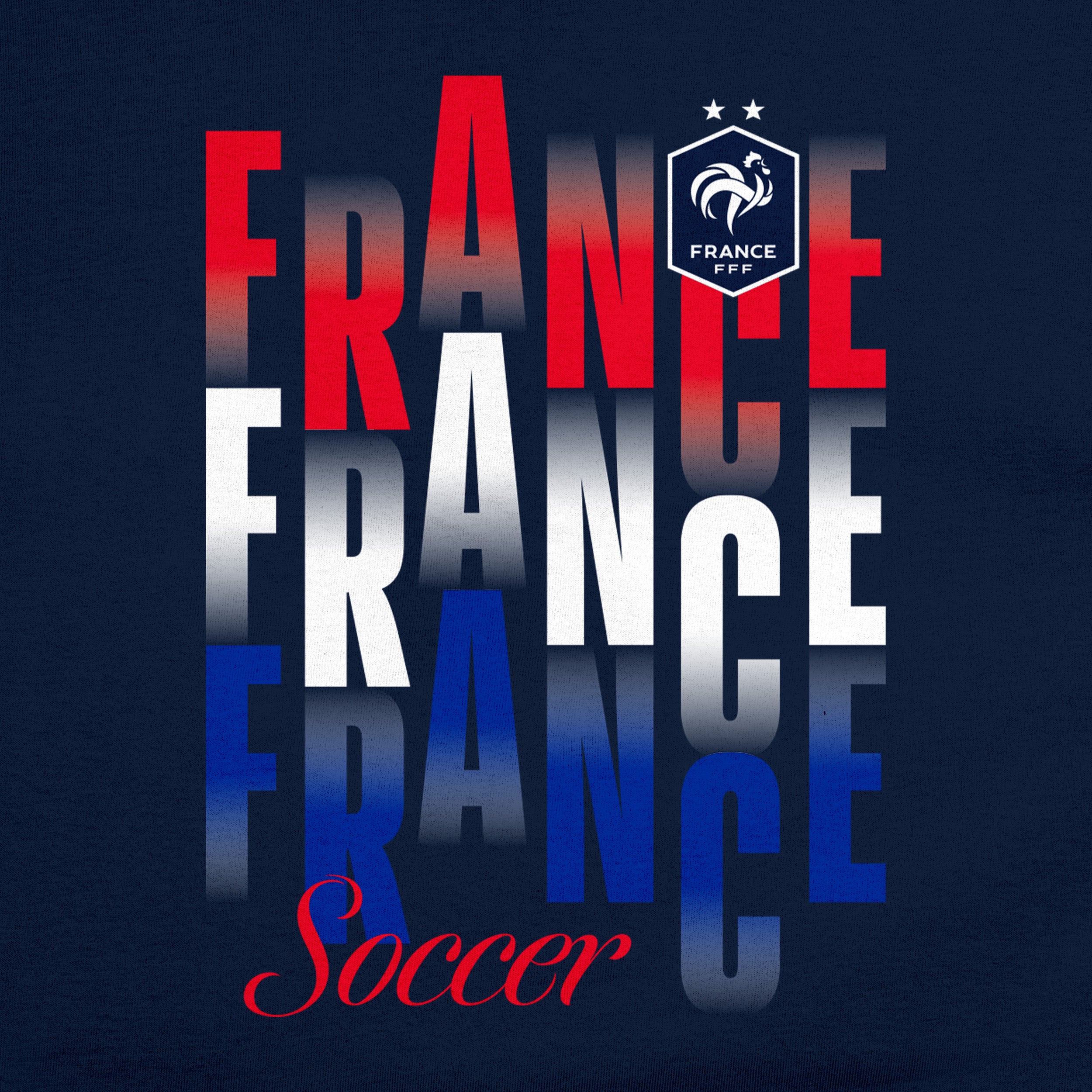 France T-Shirt Navy Detail 1