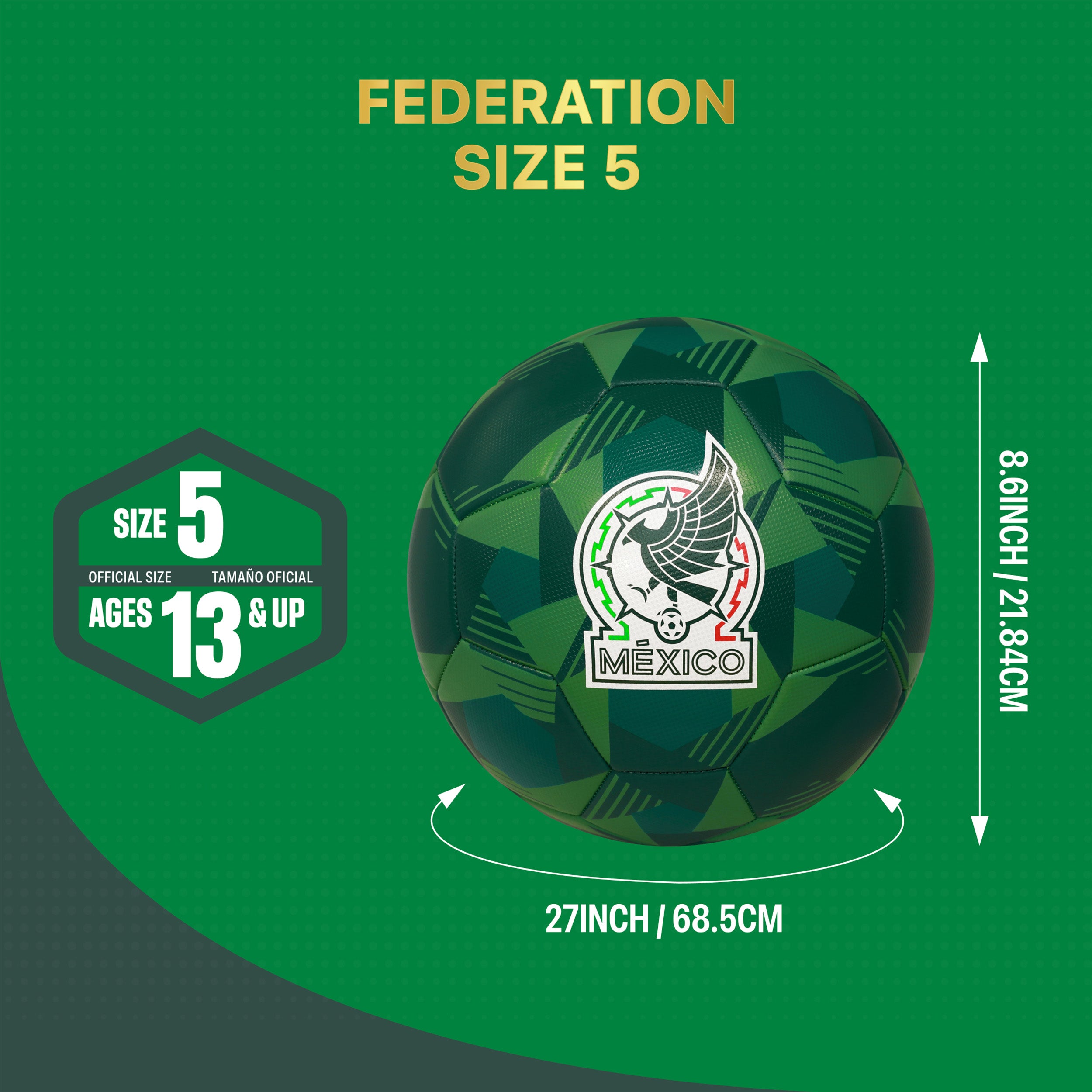 Mexico Green Soccer Ball Detail 1