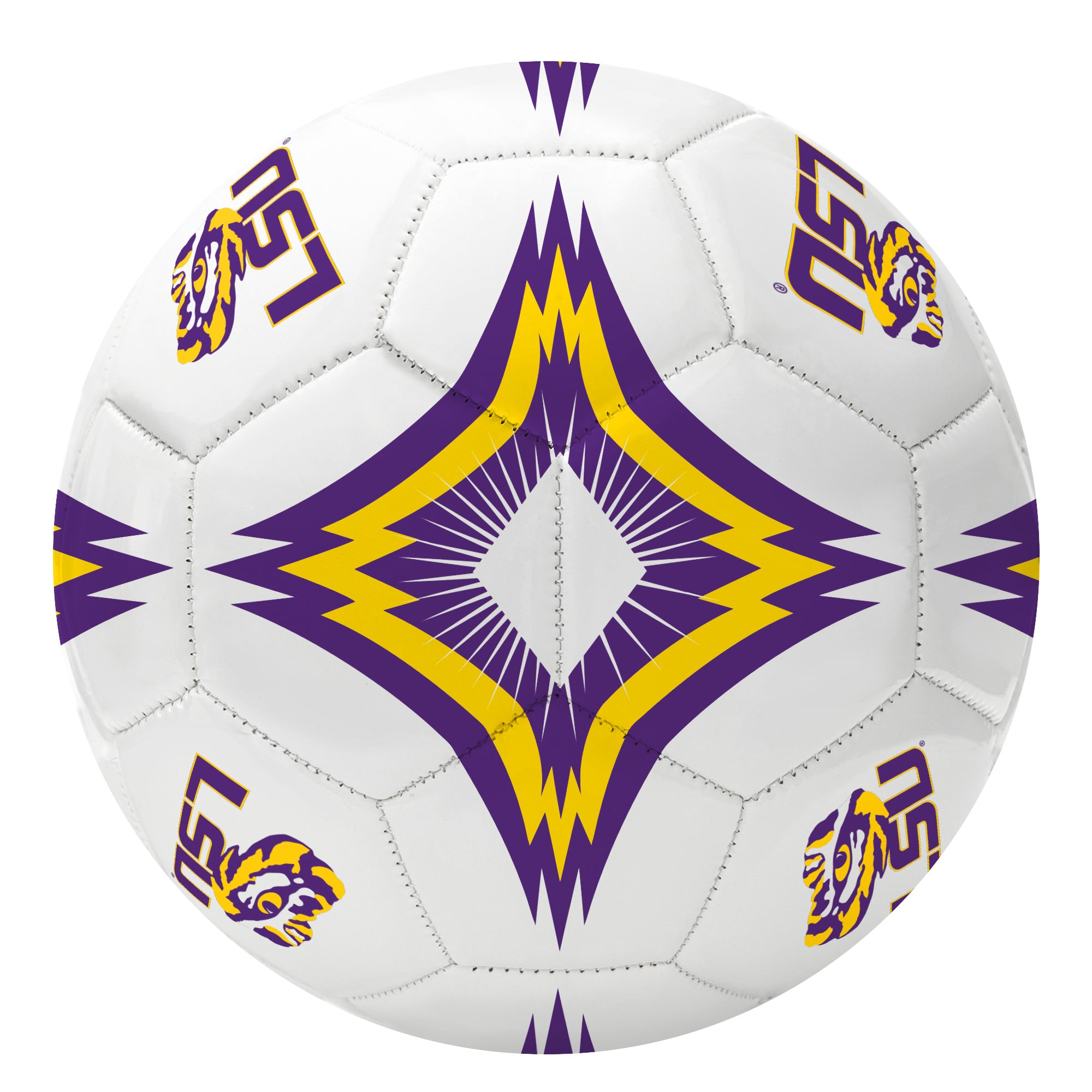 LSU Kaleidoscope Regulation Size 5 College Soccer Ball