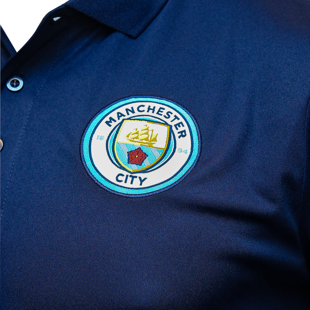 Manchester City Adult Woven Logo Patch Polo Shirt