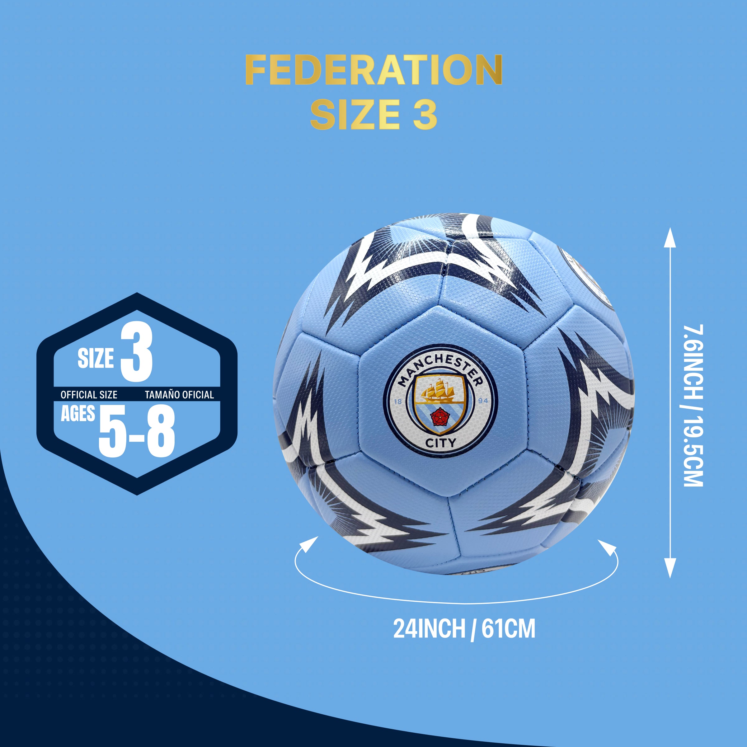 Manchester City Soccer Ball Detail 1