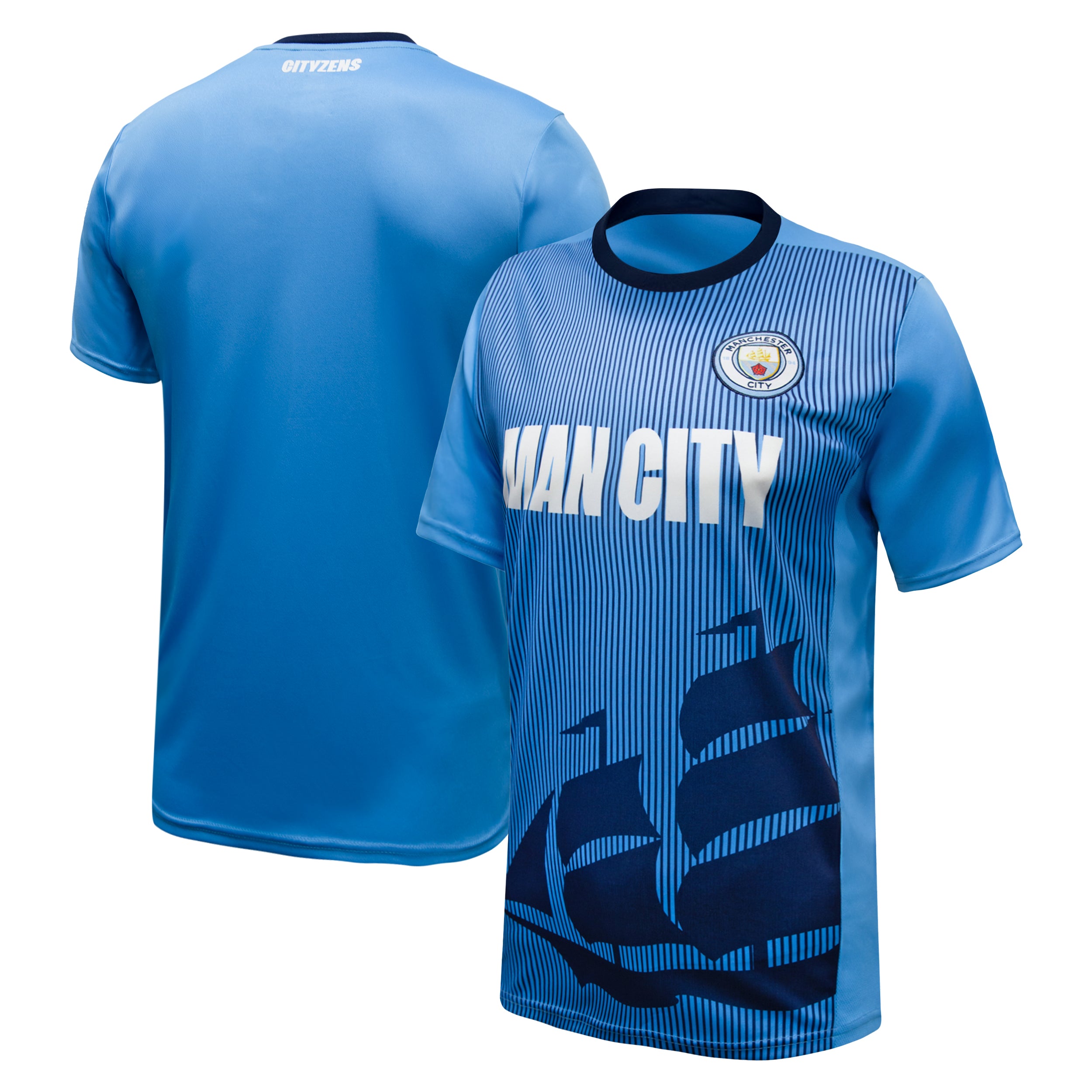 Manchester City Shirt Light Blue Front Back