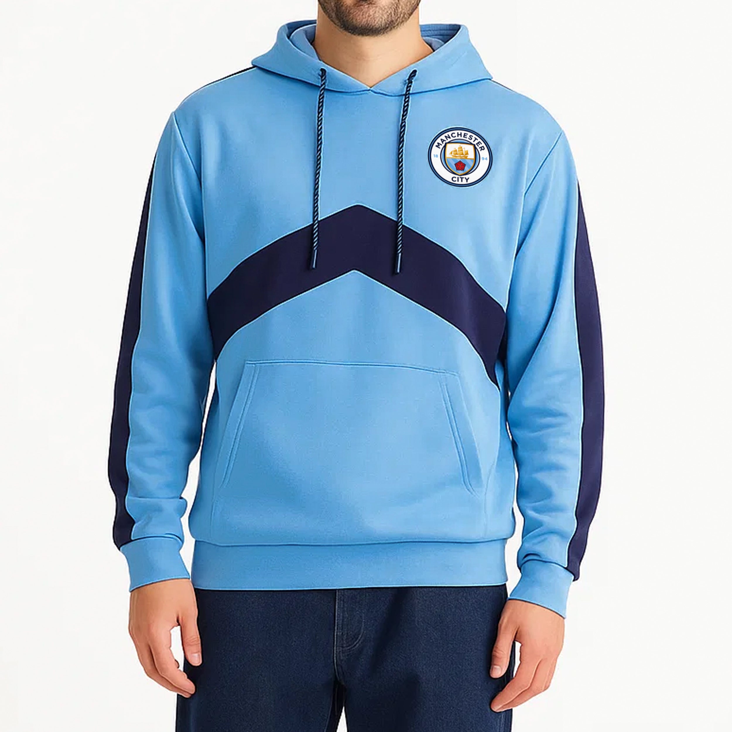 Manchester City Light Blue Hoodie Side 1