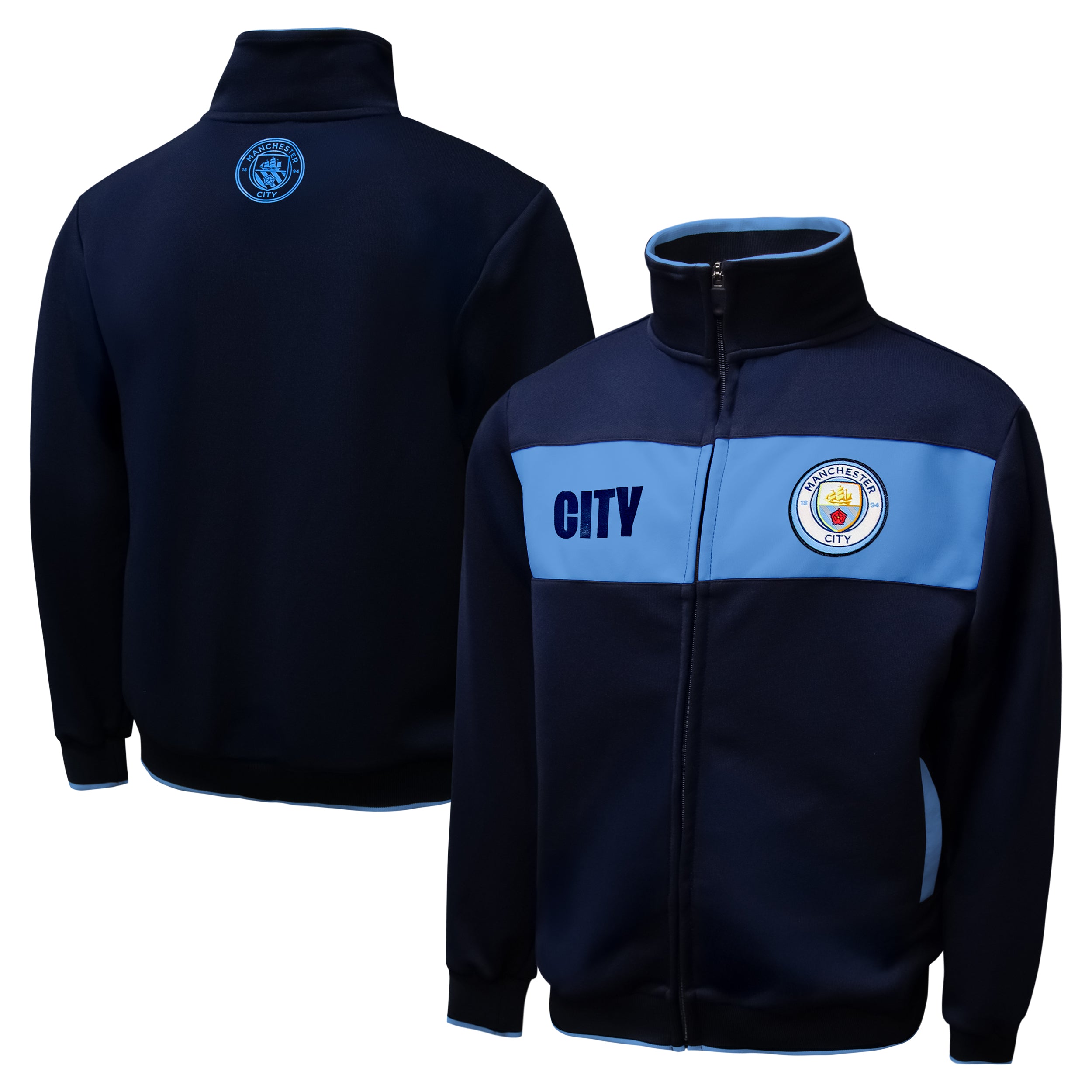 Manchester City Track Jacket Front Back Navy