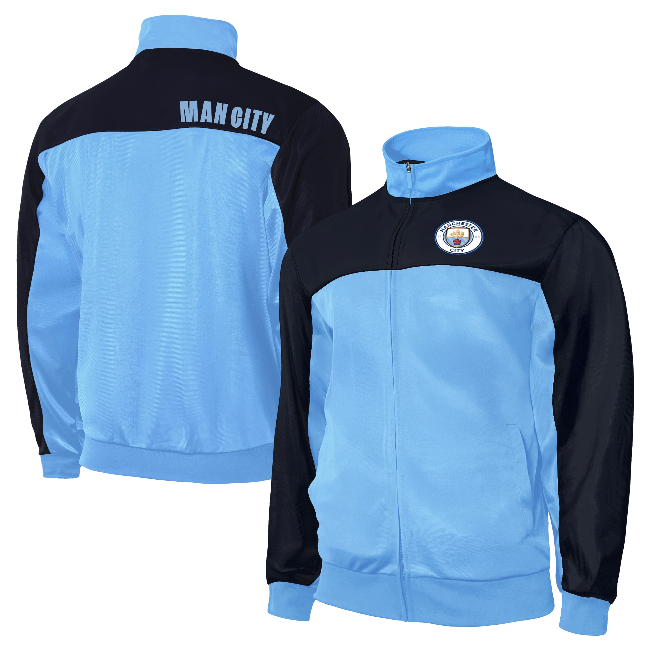 Manchester City FC Ultimate Fan Pack: Soccer Ball, Scarf, Shirts & Jacket 5-Piece Value Set - Unisex Adult - MCUFP-SP-2