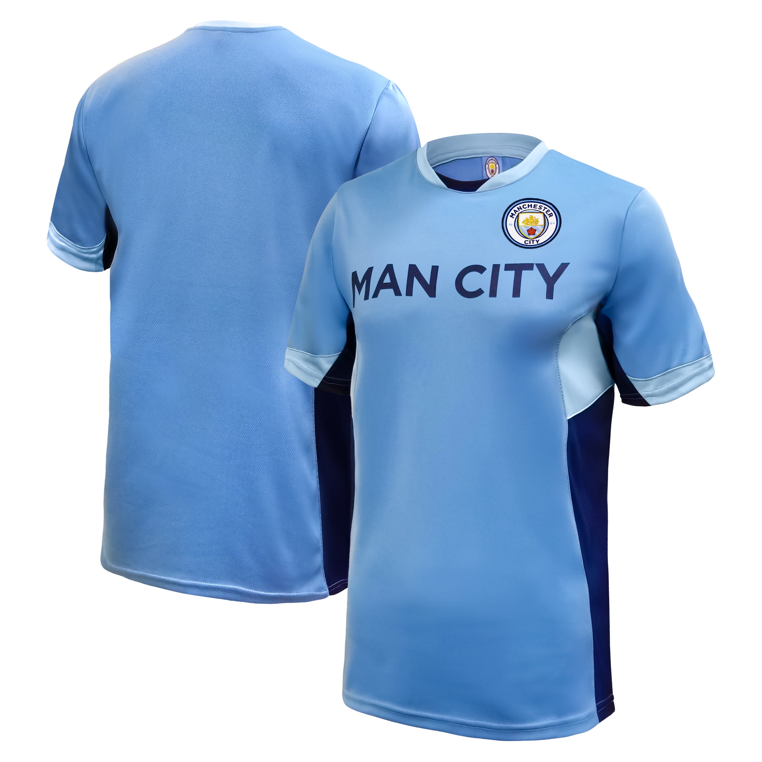 Manchester City Light Blue Shirt Front Back