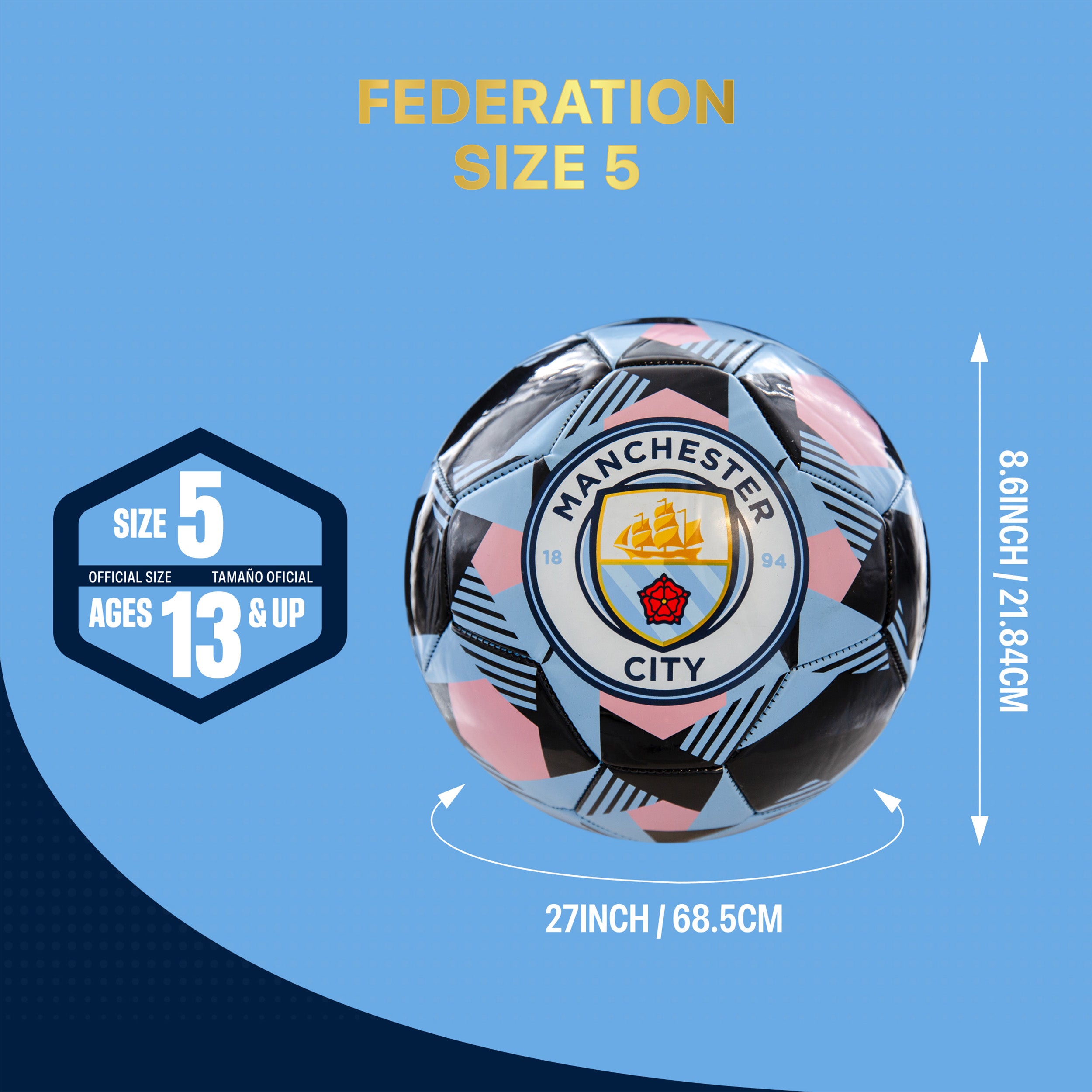 Manchester City Soccer Ball Detail 1