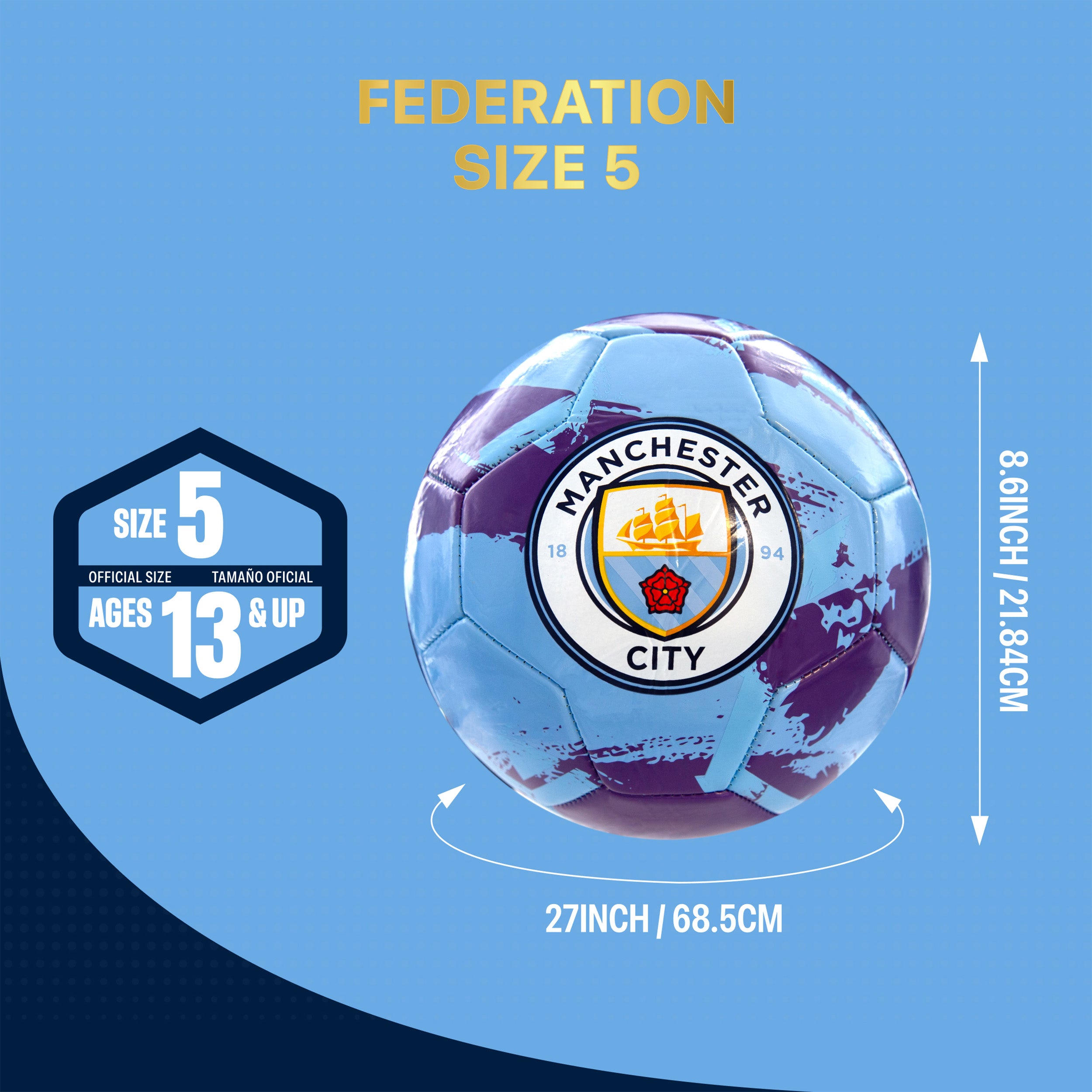 Manchester City Soccer Ball Detail 1